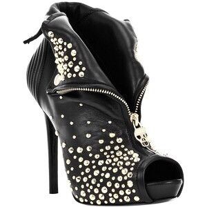 Alexander McQueen Alexander McQueen Leather Studded Faithful Skull Ankle Boots Size US 11 / IT 41 - 1 Thumbnail