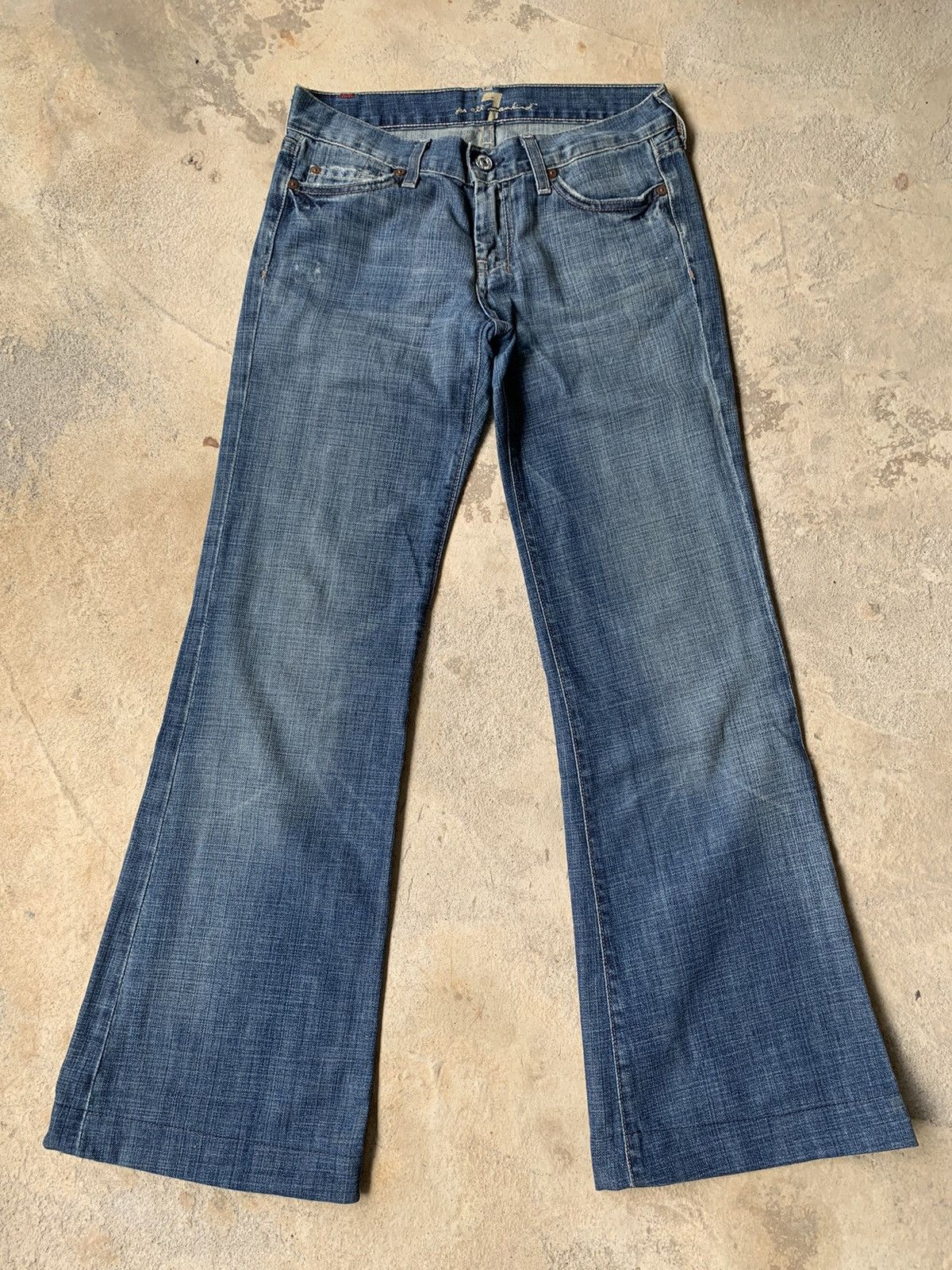 Japanese Brand × Le Grande Bleu (L.G.B.) MAKIND SEVEN FOR ALL FLARE DISTRESSED DENIM Size US 28 / EU 44 - 2 Thumbnail