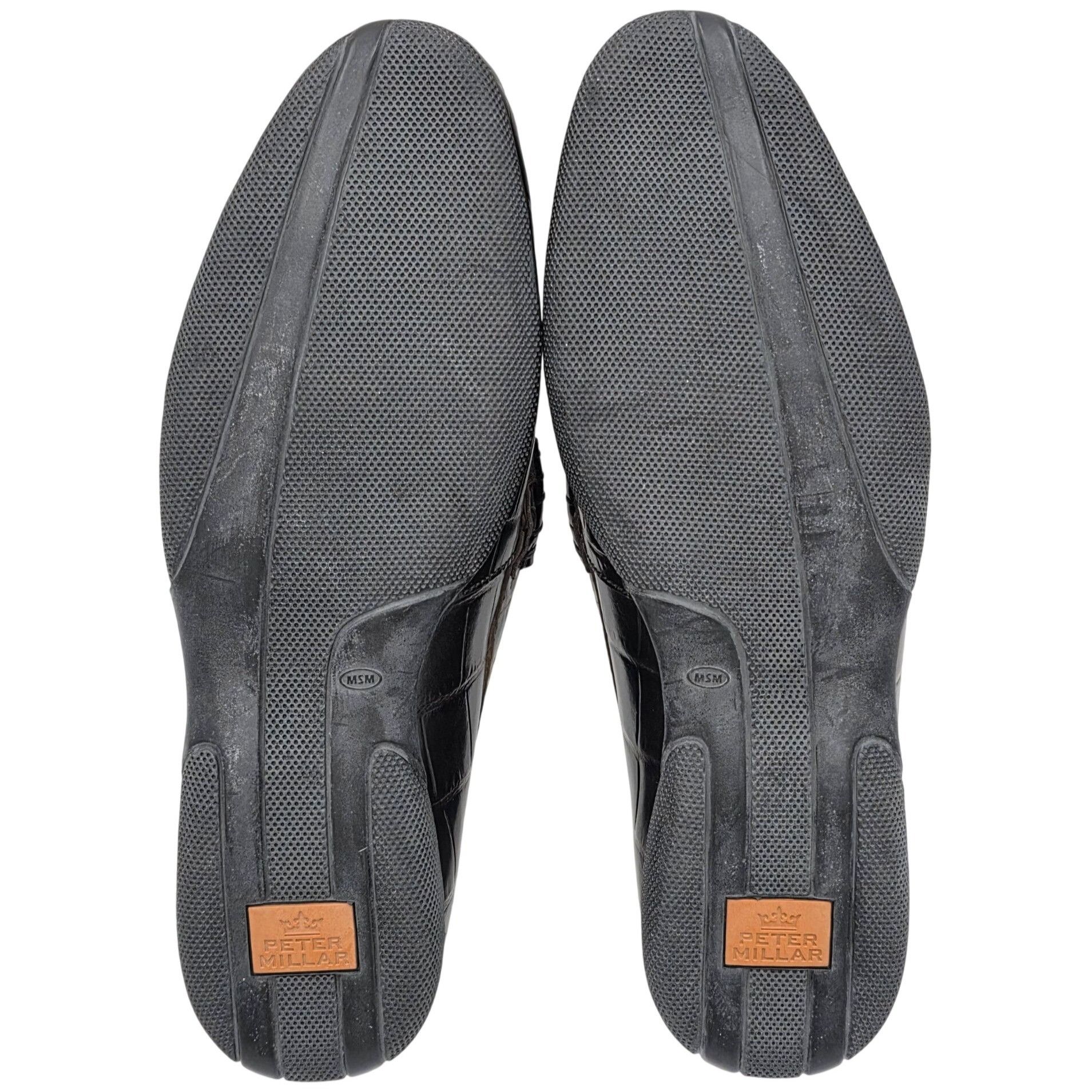 Peter Millar NEW Peter Millar Dark Brown Crocodile Embossed Leather Loafe Size US 9 / EU 42 - 4 Thumbnail
