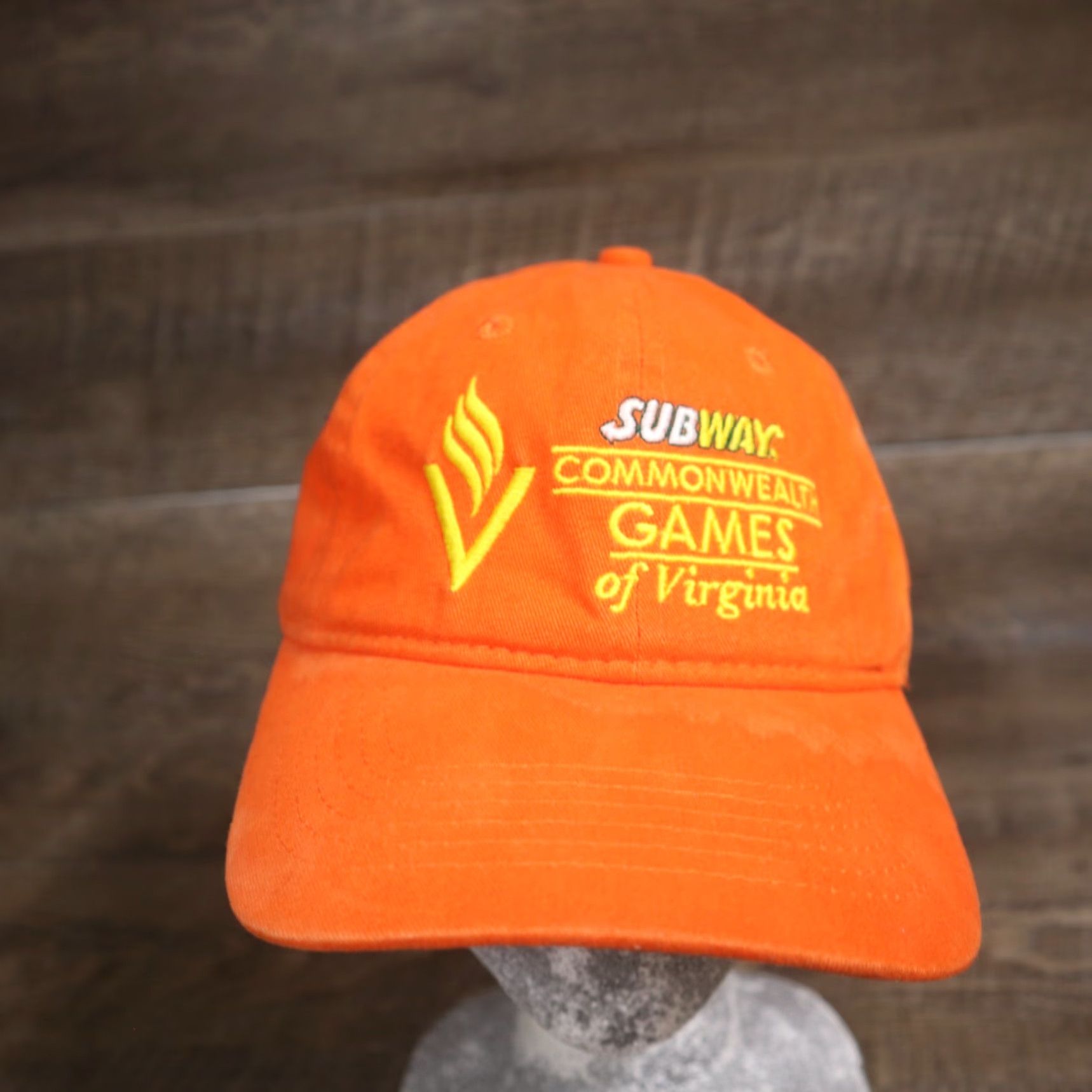 Vintage VINTAGE Subway Hat Unisex Adults Adjustable Strapback Trucker Cap Orange Canvas Cotton Polyester 90s Employee Subway Theme Mens Womens Size ONE SIZE - 2 Thumbnail