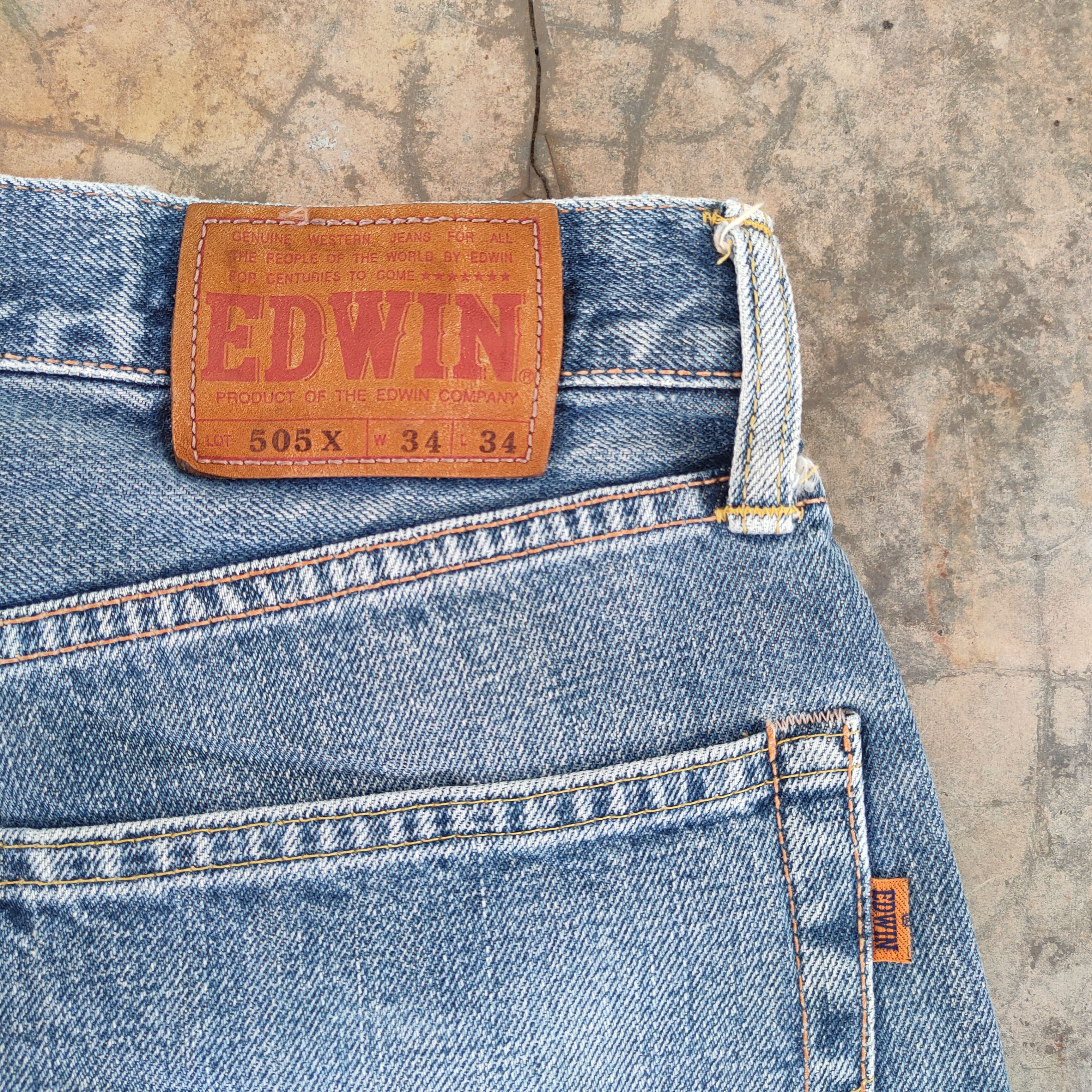 Edwin W34 VINTAGE EDWIN 505X SELVEDGE FADED DENIM PANTS Size US 34 / EU 50 - 11 Thumbnail