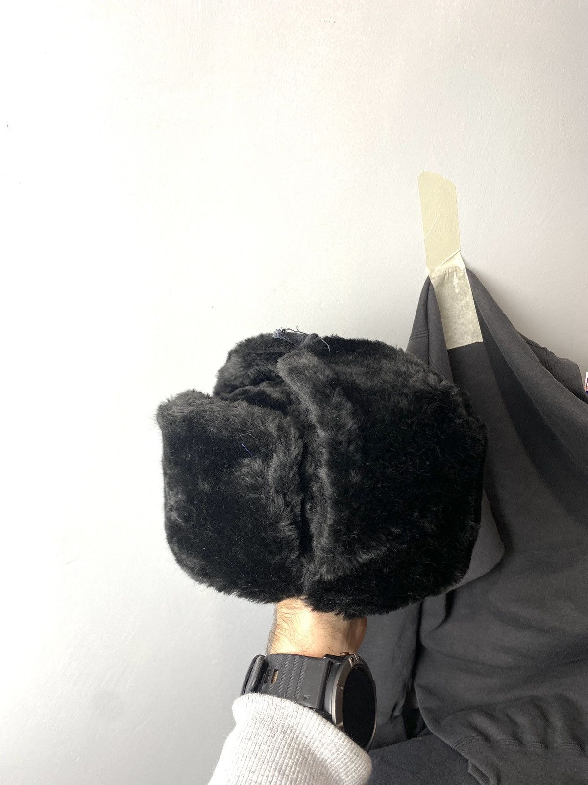 Vintage Vintage Soviet Era Black Fur Ushanka Trapper Hat Winter Cap Size ONE SIZE - 13 Thumbnail