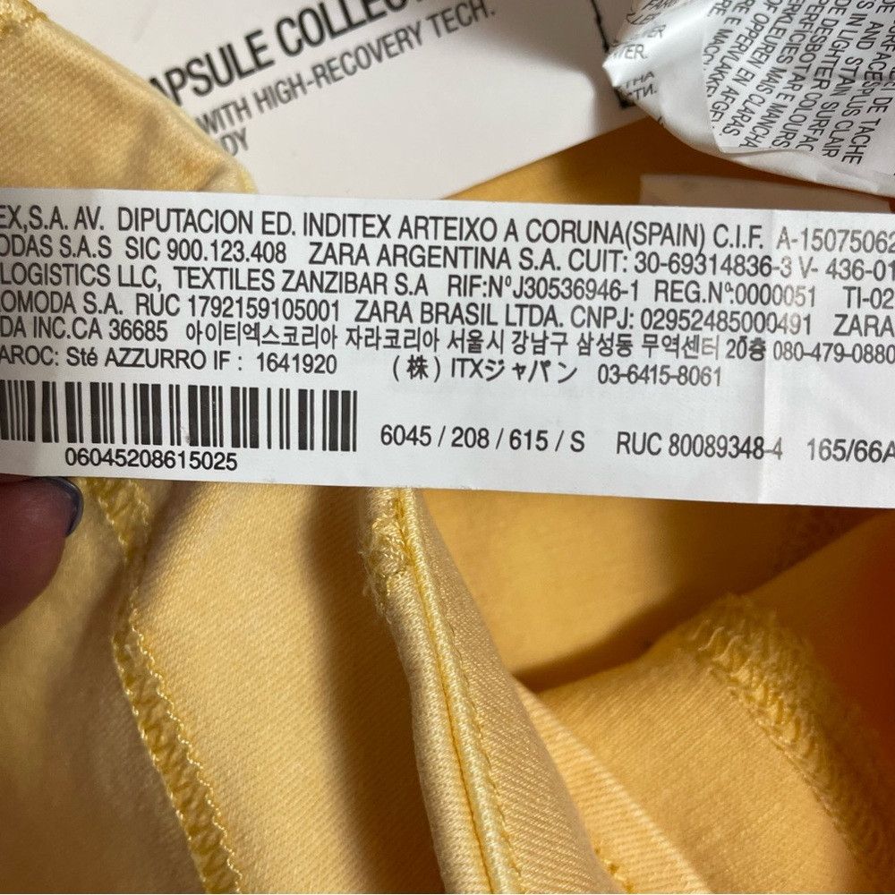 Zara NWT New Zara Denim Cycling Bike Yellow Shorts Size S Size 27" / US 4 / IT 40 - 4 Thumbnail