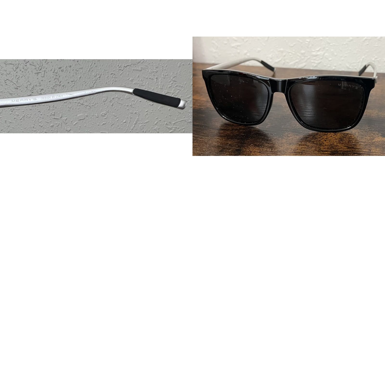 Vintage Merry's Sunglasses S8286 Aluminum Frame Black Lens 100% UV400 Italy Unisex Rectangular 56-16-140 Size ONE SIZE - 8 Thumbnail