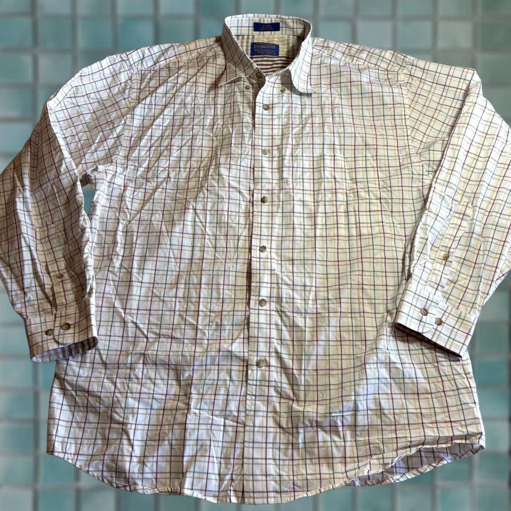 Pendleton Pendleton Mens Long Sleeve Plaid Shirt Button Down L White Cotton Casual Size US L / EU 52-54 / 3 - 1 Thumbnail