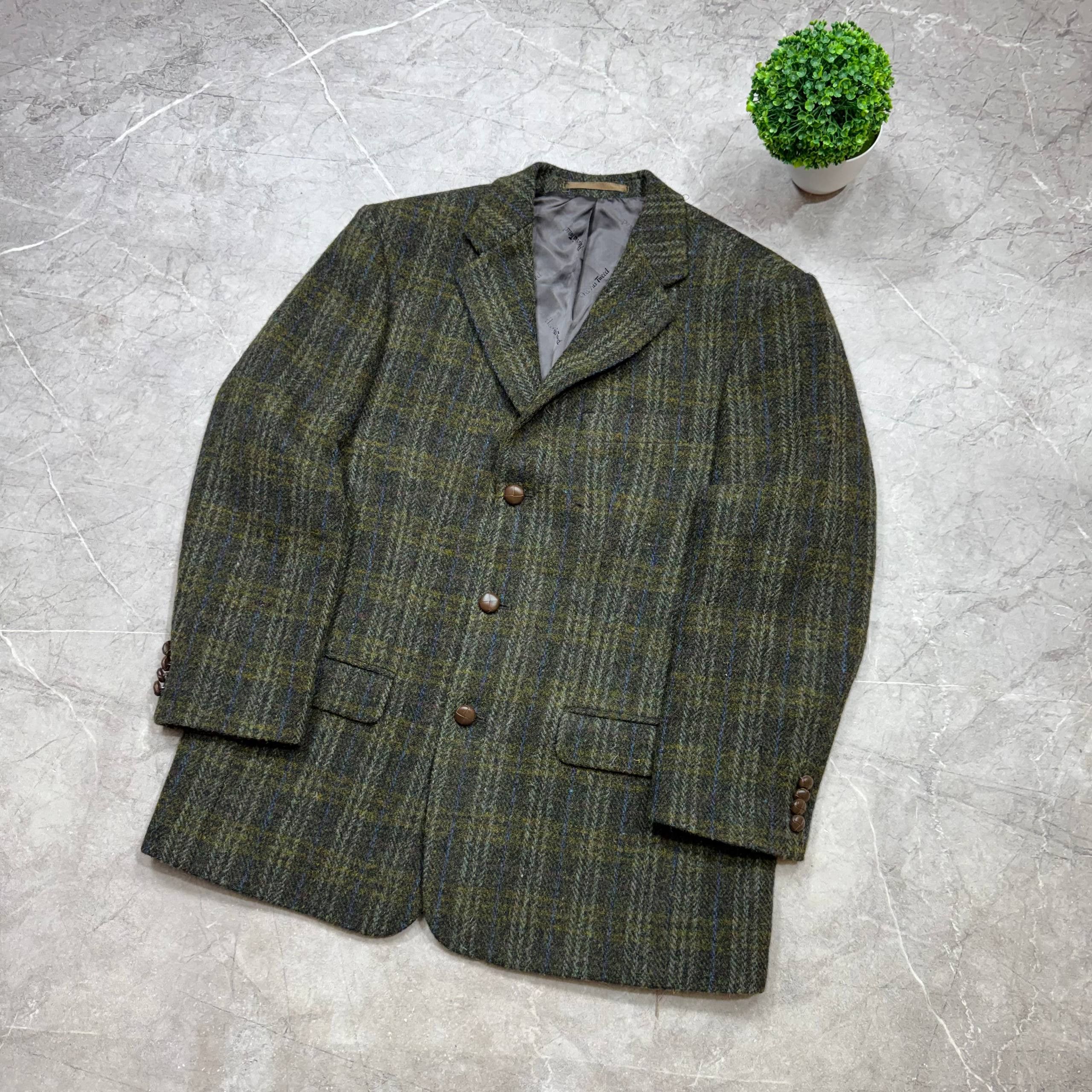 Harris Tweed Harris Tweed Blazer Handwoven 80s Scottish Wool Herringbone Size US S / EU 44-46 / 1 - 7 Thumbnail