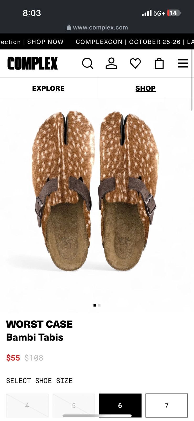 Other Worst Case Bambi Tabis Size US 10 / EU 43 - 1 Thumbnail