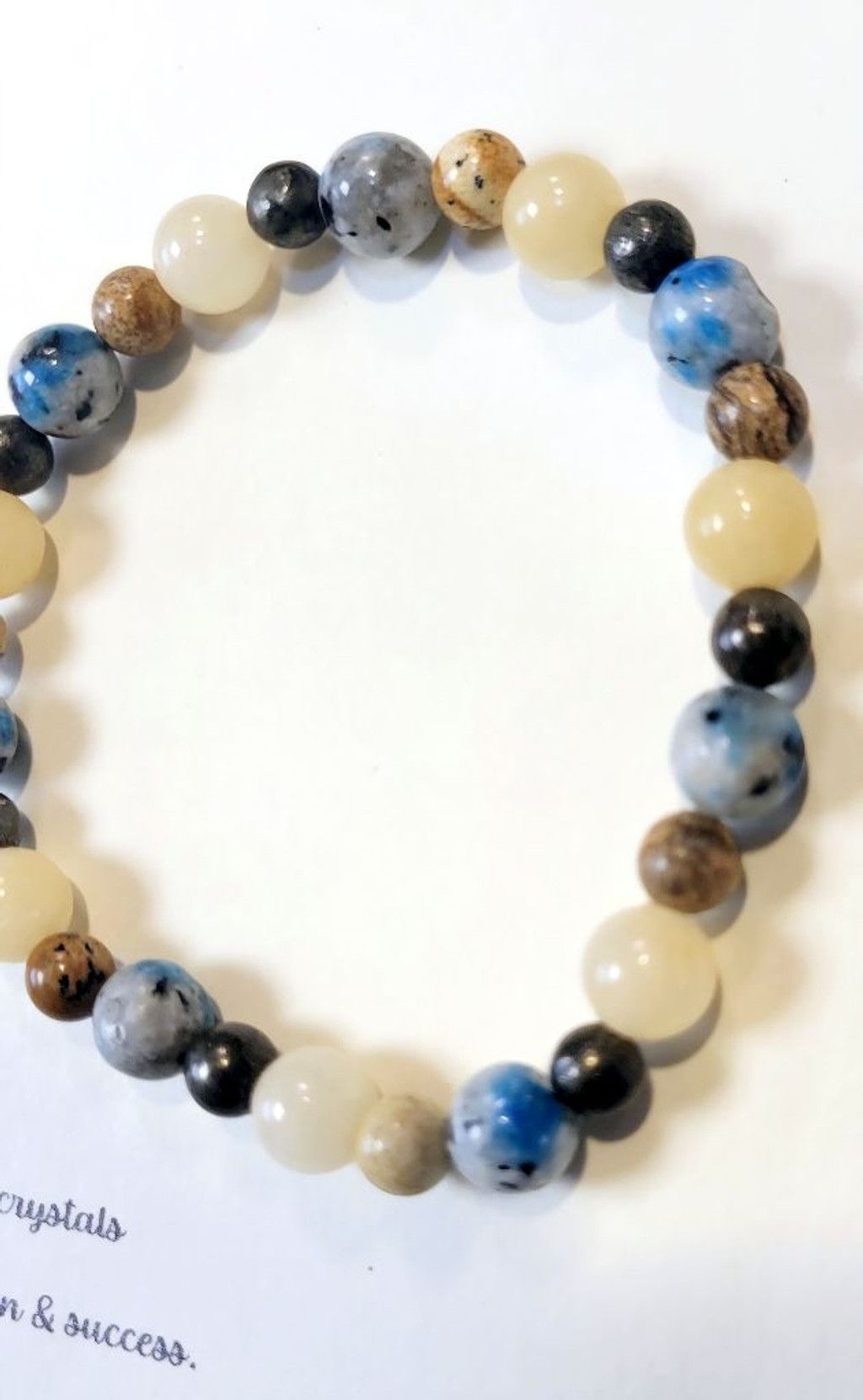 Handmade Gemstone Beaded Bracelet Intent Bundle With Crystals & Card Size ONE SIZE - 3 Thumbnail