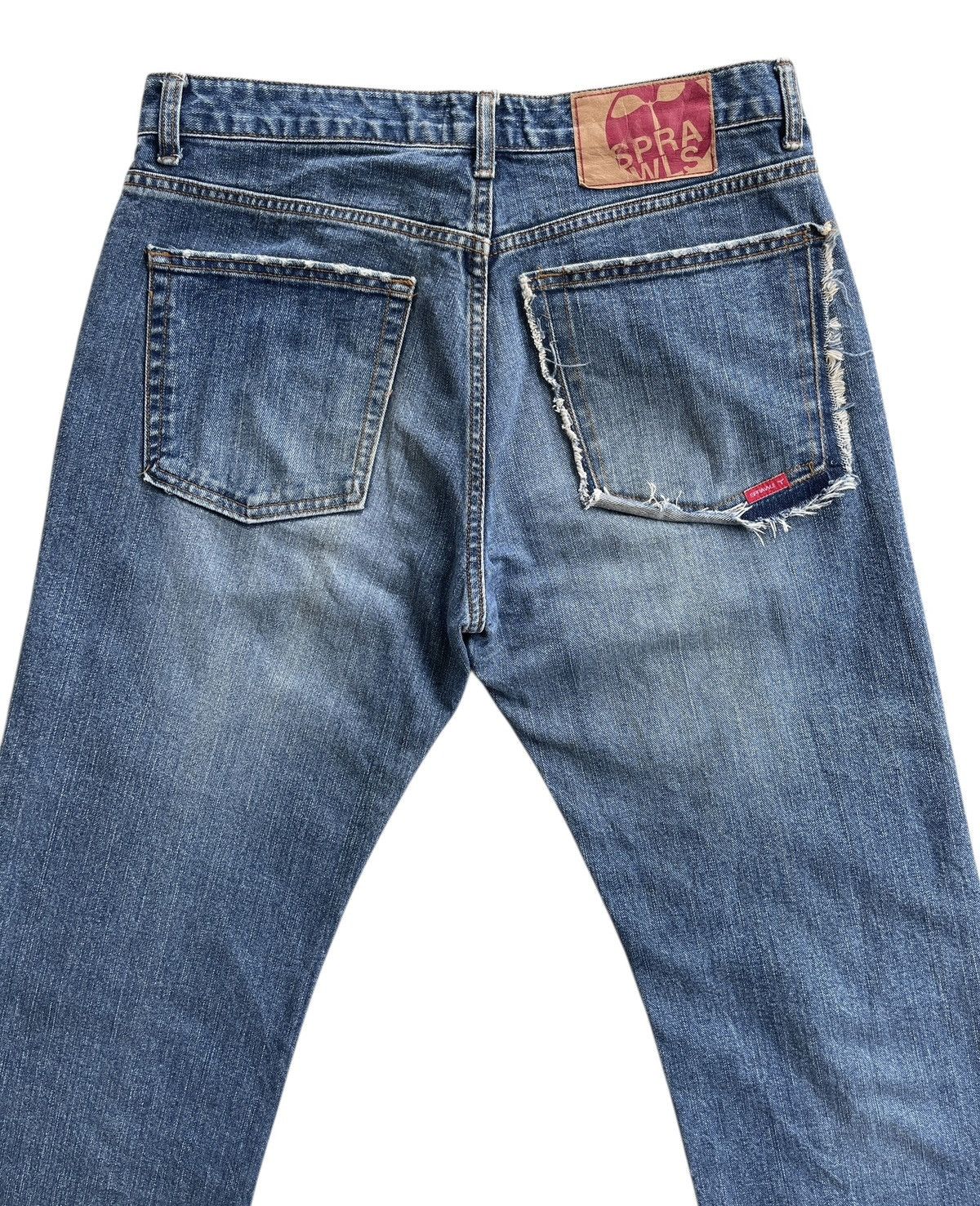 Japanese Brand Joge Martin X Sprawls Distressed Streetwear Denim Size US 33 - 7 Thumbnail