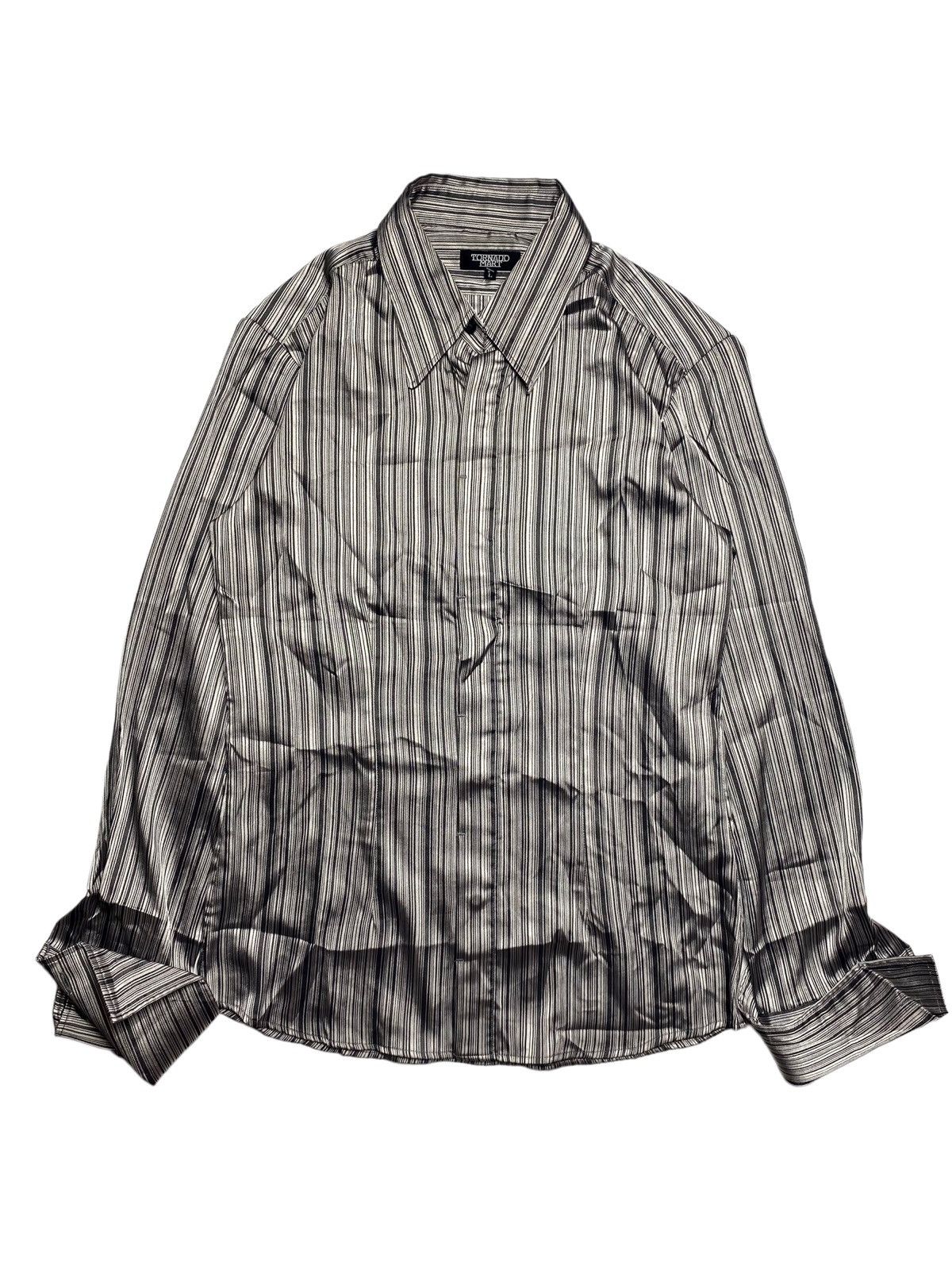 Japanese Brand 2000s Tornado Mart - Rich Yakuza Shiny Silk Button Shirt Size US M / EU 48-50 / 2 - 2 Thumbnail