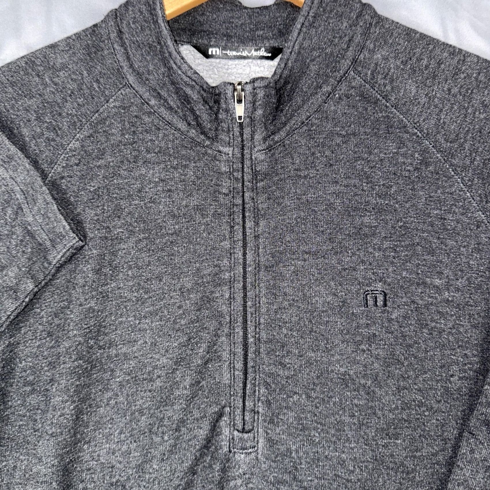 TravisMathew TravisMathew Pullover Mens XL Gray Quarter Zip Long Sleeve Lightweight Golf Shirt Size US XL / EU 56 / 4 - 7 Thumbnail