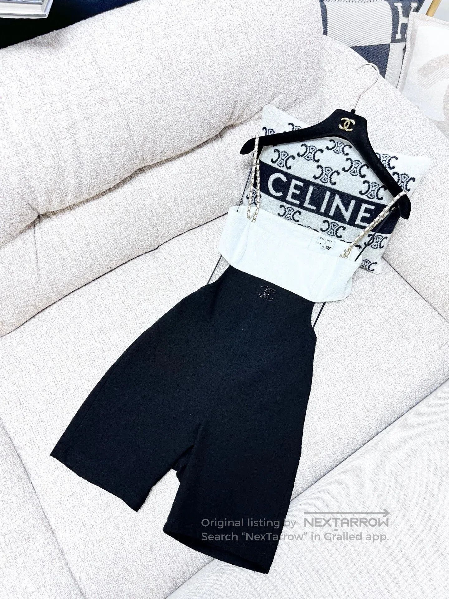 Chanel Chanel 22S Black White Backless Jumpsuit. Size US 36 / EU 52 - 2 Thumbnail