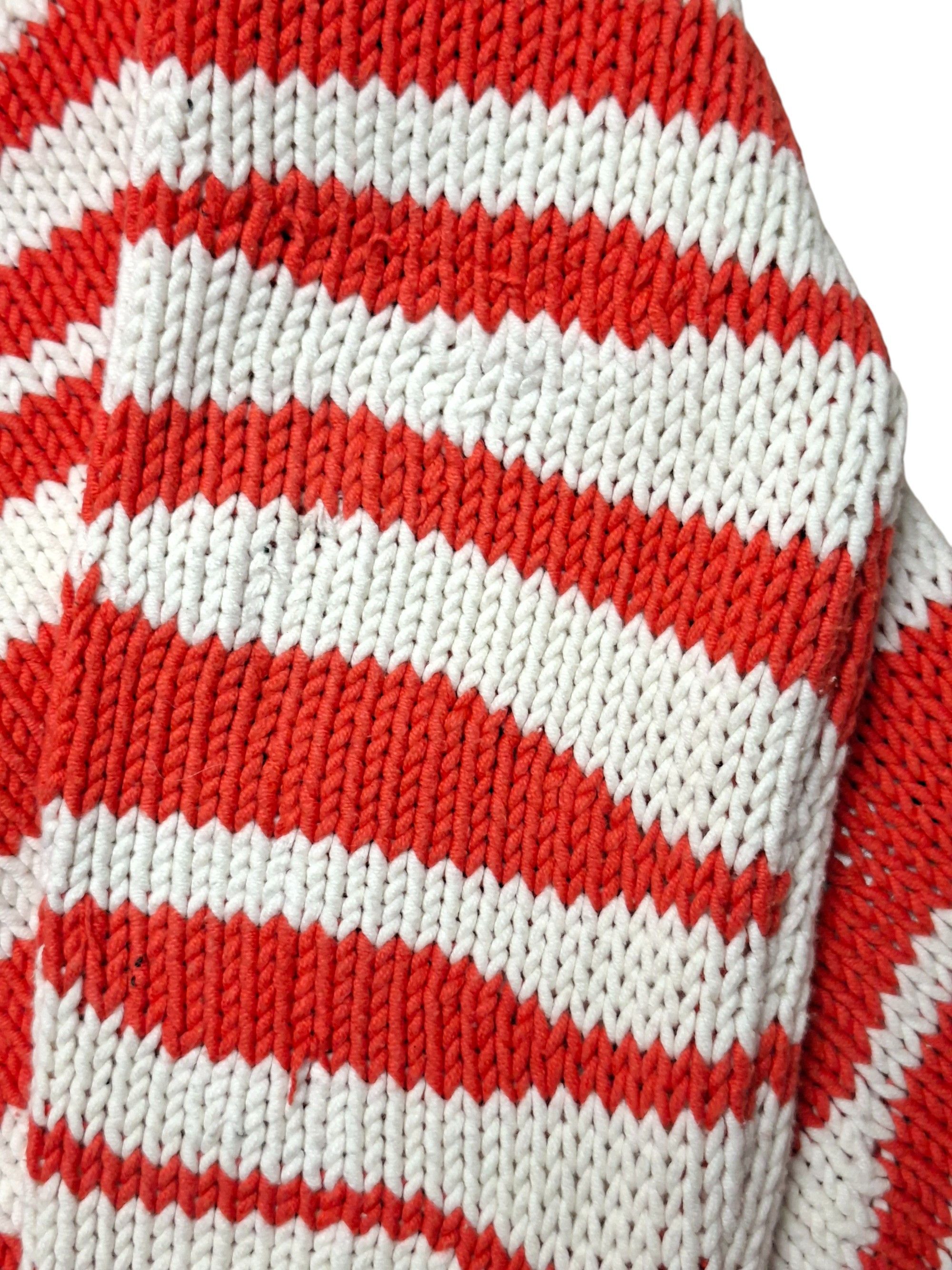 JET SET JET SET Chunky Knit Stripe Sweater Orange White Mock Neck Size S / US 4 / IT 40 - 8 Thumbnail