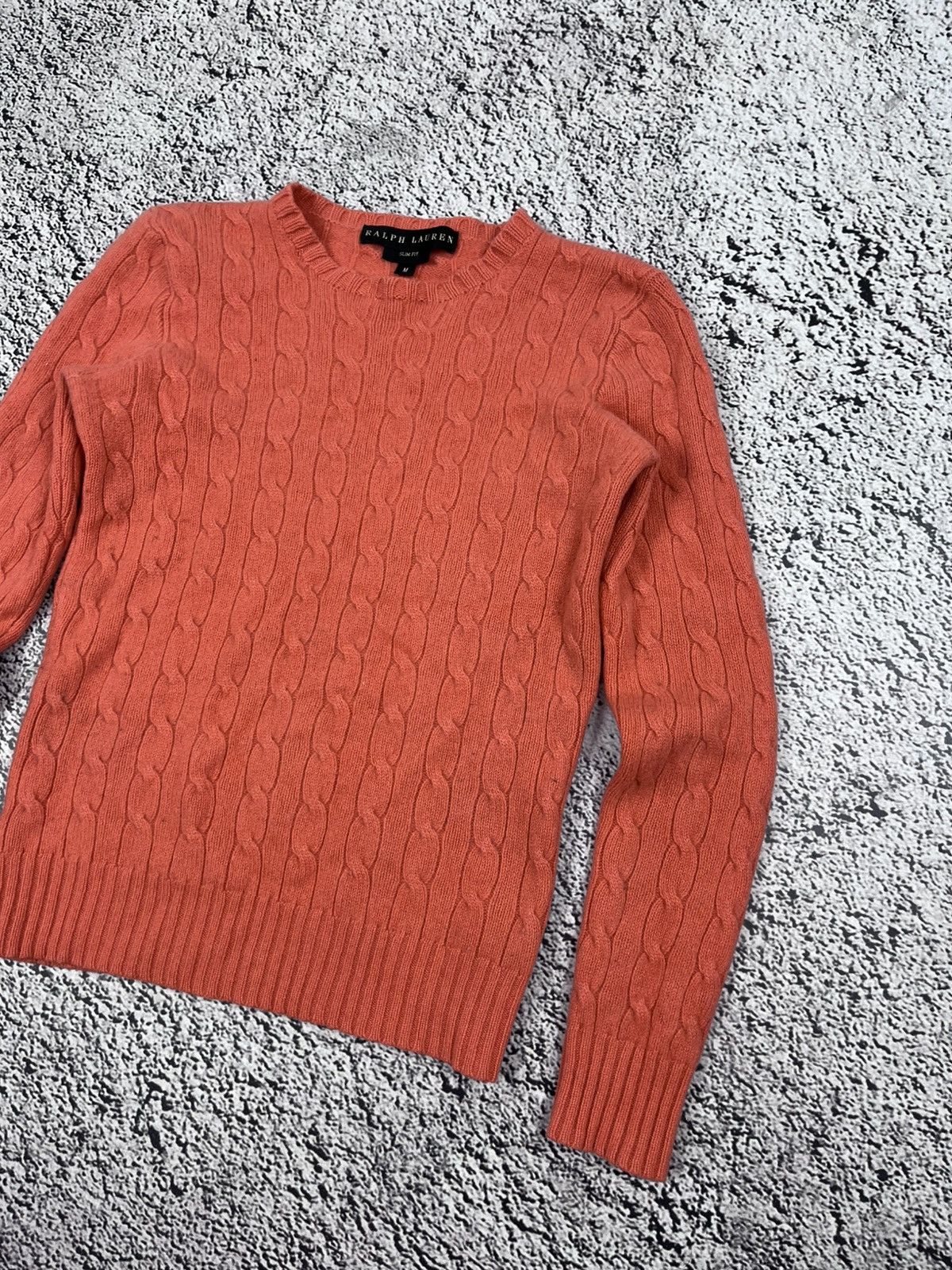 Ralph Lauren Black Label Ralph Lauren Black Label cable knit peach cashmere sweater Size M / US 6-8 / IT 42-44 - 3 Thumbnail