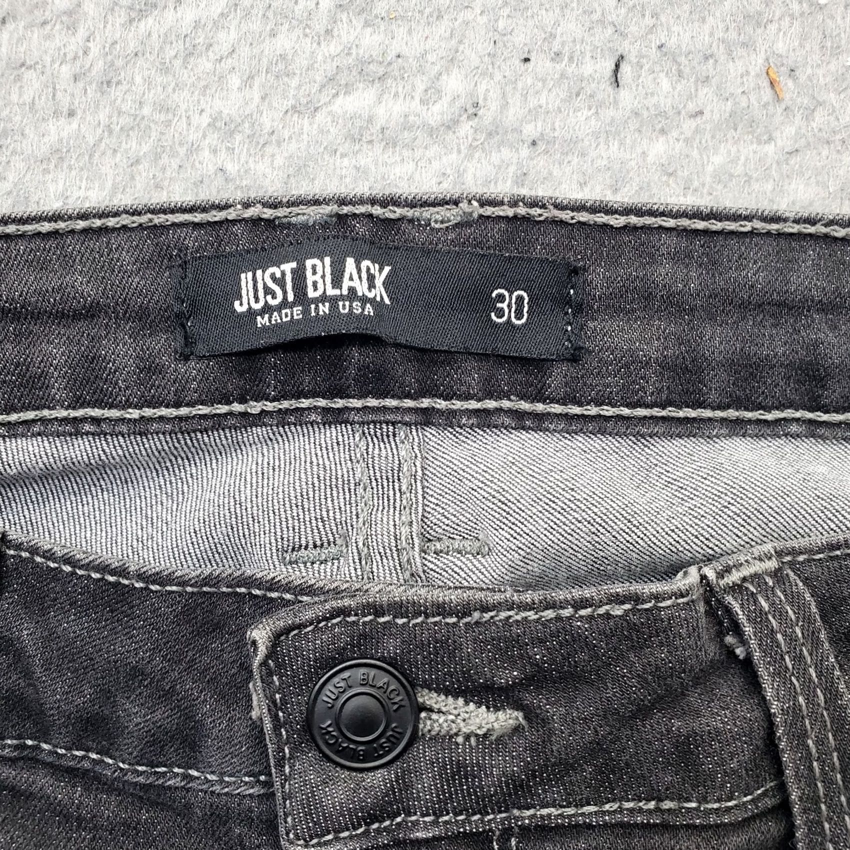 Denime JUST BLACK Skinny Jeans Womens 30 Denim Gray Distressed Ripped Faded USA Made Casual Everyday Caro: Womens Size 30 Gray Jeans Size 30" / US 8 / IT 44 - 7 Thumbnail