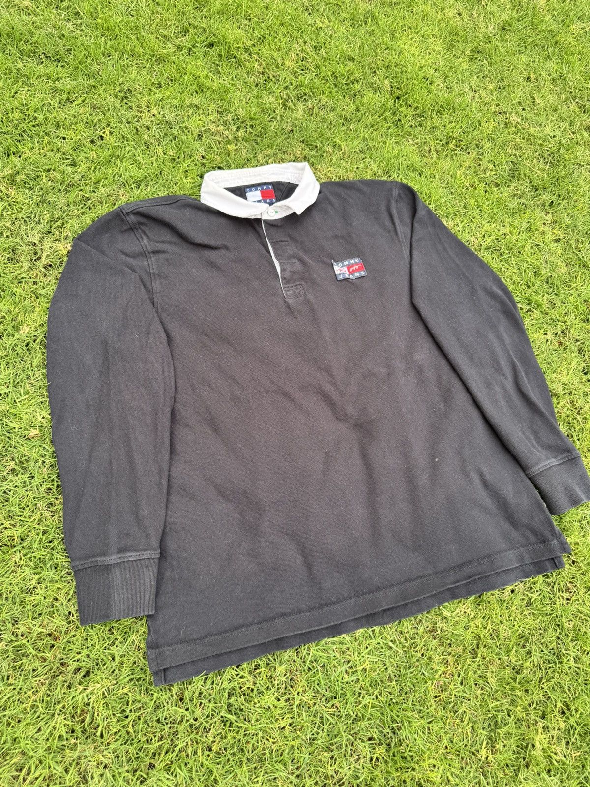 Tommy Hilfiger Tommy Jeans Street Archives Capsule Flag Logo Polo Size US L / EU 52-54 / 3 - 3 Thumbnail