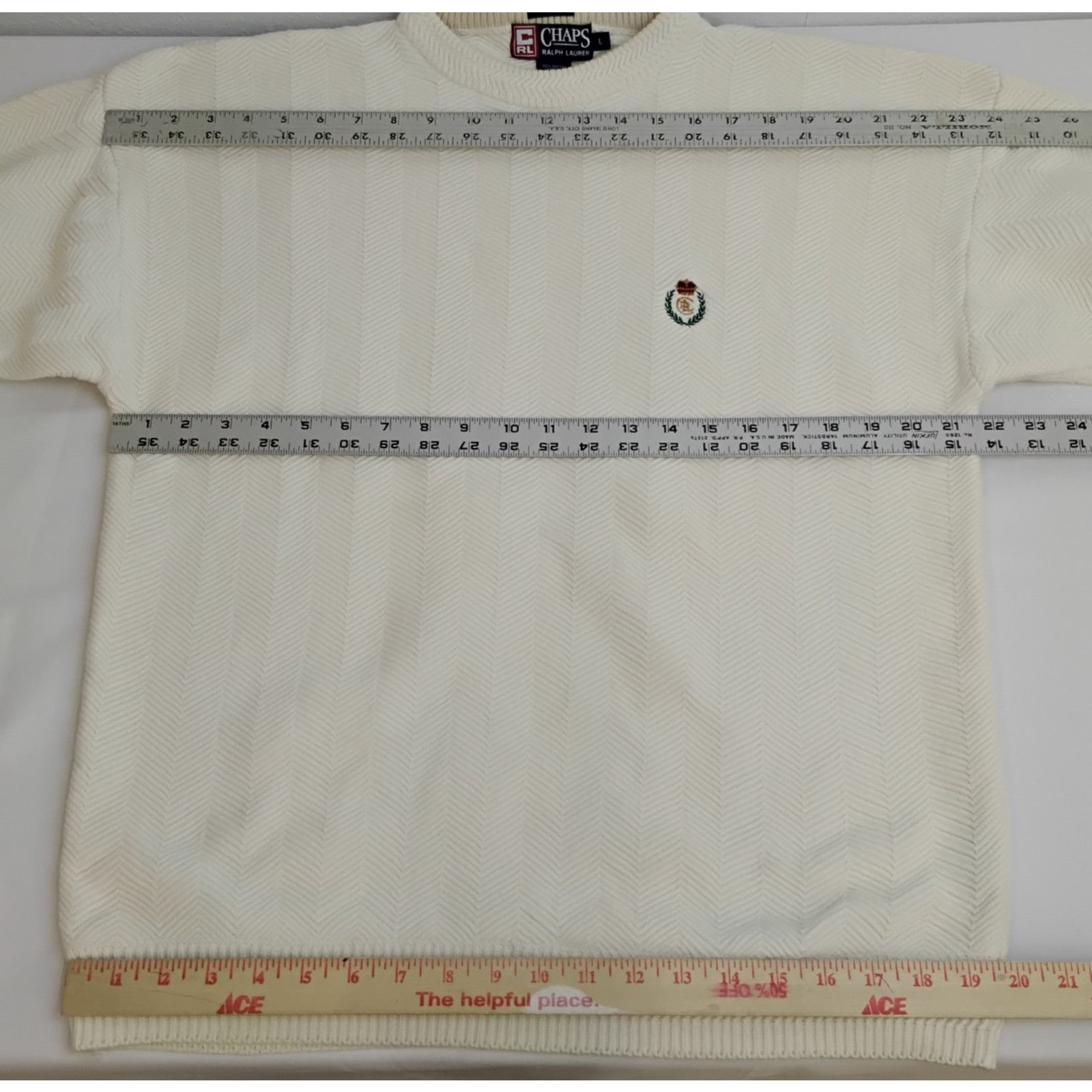 Chaps Chaps by Ralph Lauren Hand Framed Sweater Men's L Ivory VTG Size US L / EU 52-54 / 3 - 8 Thumbnail