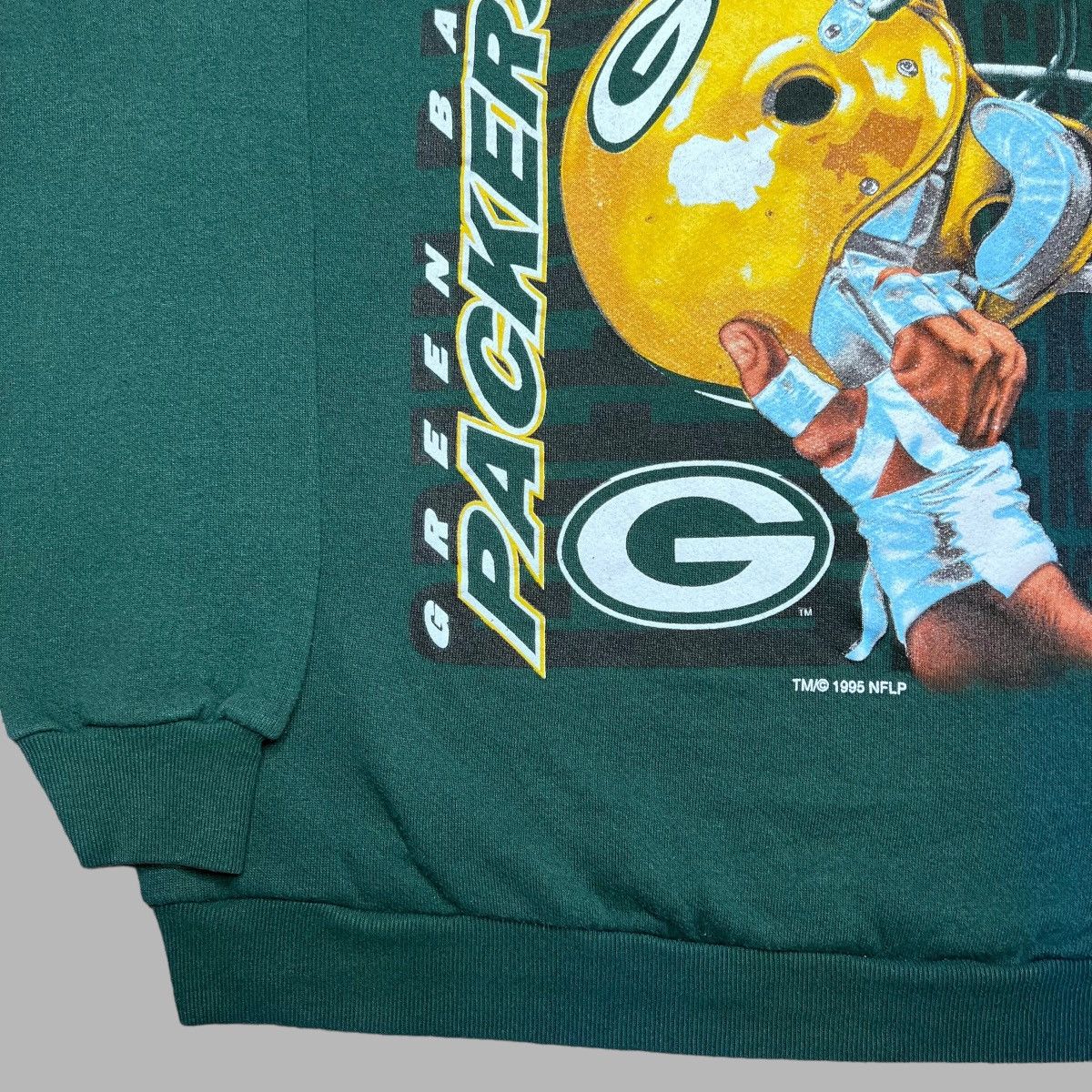 NFL × Vintage Vtg 1995 NFL Green Bay Packers Helmet Spell Out Sweatshirt Size US L / EU 52-54 / 3 - 15 Thumbnail