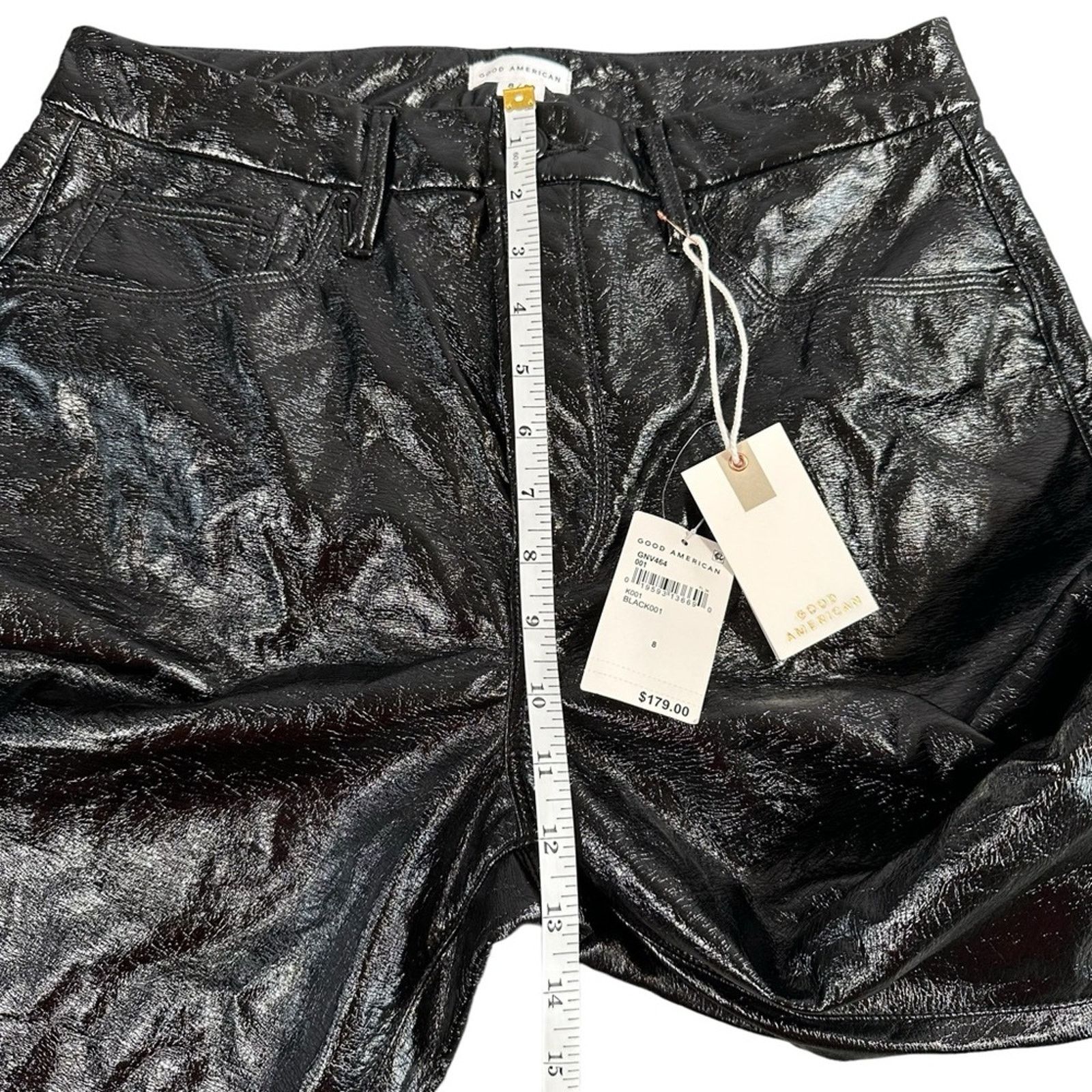 Good American Good American Women's Textured Vinyl Straight Leg Pants Size 29" - 5 Thumbnail