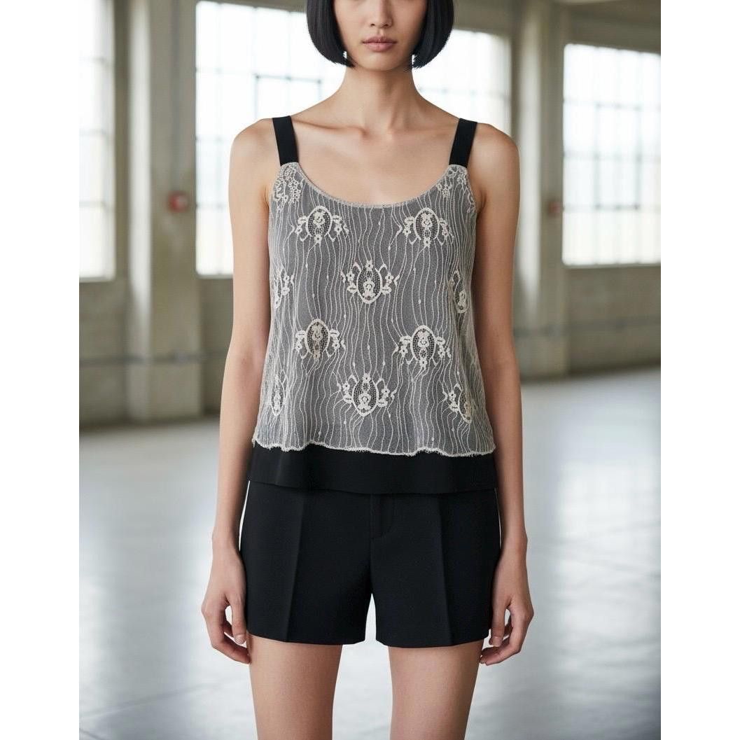 Cop Copine The Cop Copine Neutral Lace Layered Top Size ONE SIZE - 1 Thumbnail