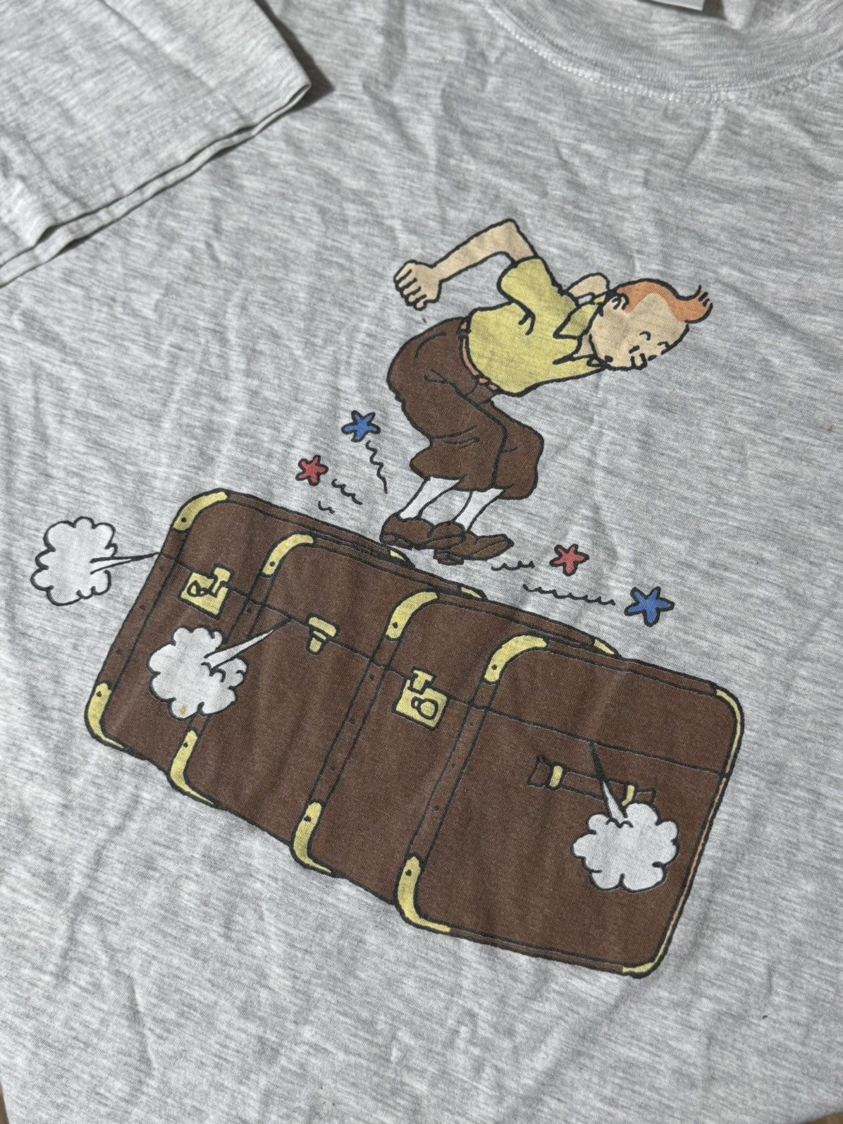 Vintage Vintage 1990 Tin Tin Adventures Printed Logo Tee T Shirt Size US XL / EU 56 / 4 - 2 Thumbnail