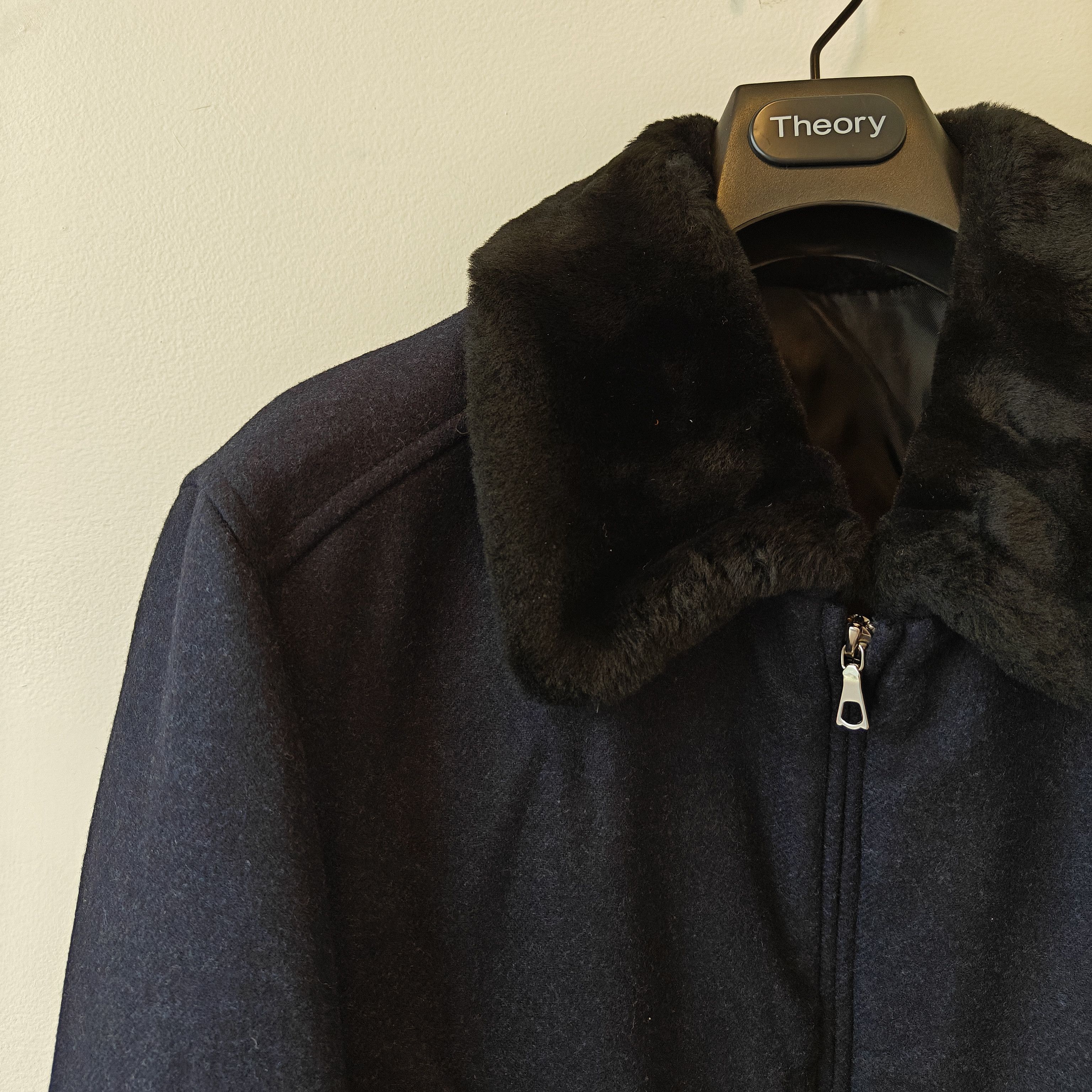 Proper Cloth made in Italy navy flight jacket wool riri zips Size US L / EU 52-54 / 3 - 4 Thumbnail