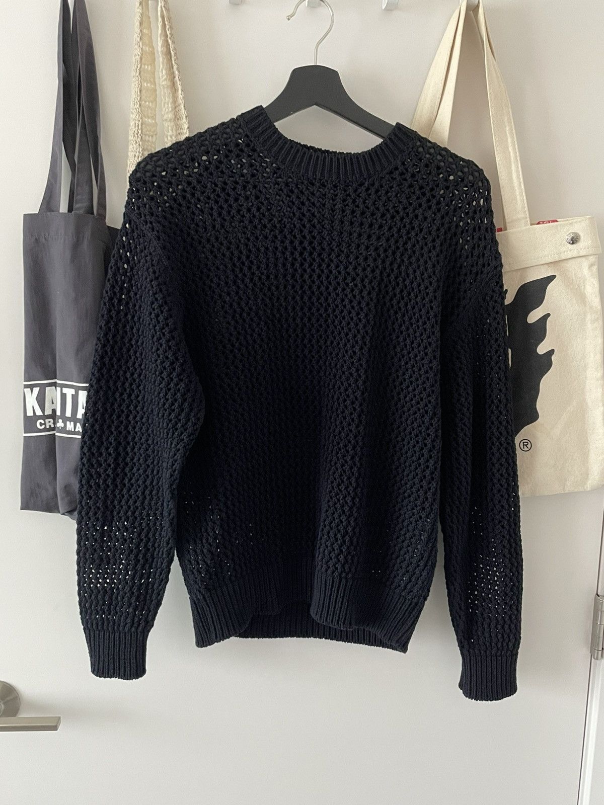 Auralee Shetland Wool/Cashmere Knit Cardigan - Black - Size 5