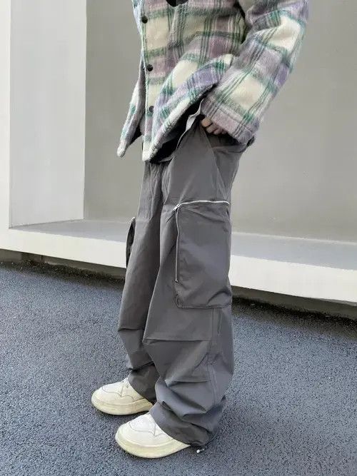 Jean Baggy Cargo Pants Straight Casual Harajuku Y2K Style Pockets Size US 34 / EU 50 - 8 Thumbnail