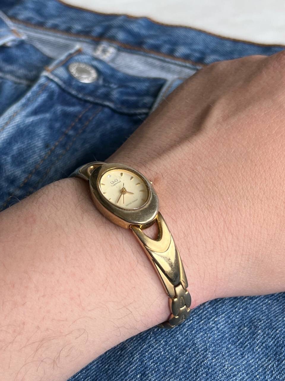 Japanese Brand × Vintage 1990S Q&Q FUTURISTIC BRACELET JAPANESE WATCH YELLOW DIAL Y2K Size ONE SIZE - 2 Thumbnail