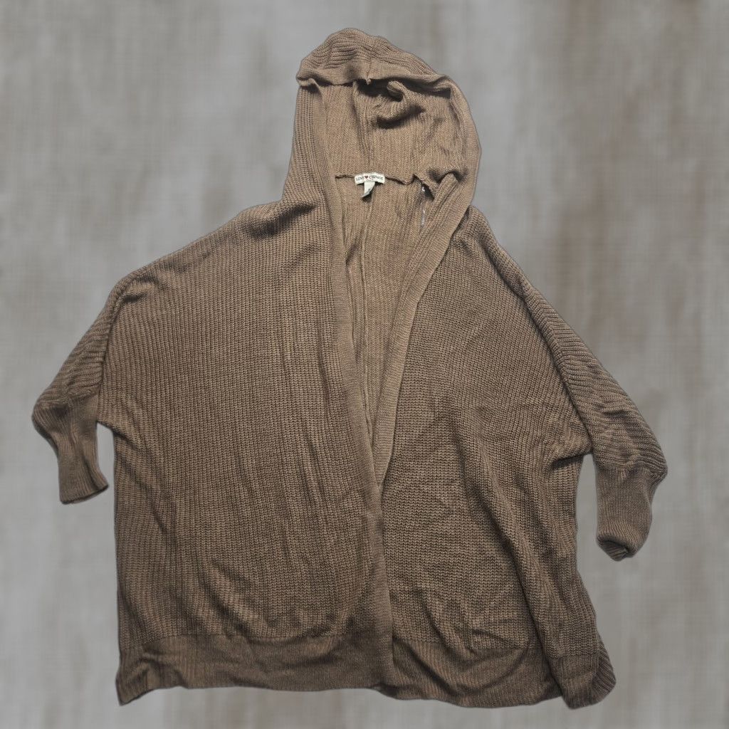 Changes Love Change Cardigan Sweater Adult 3X Brown Open Front Solid Womens 90s? Size XXL / US 16-18 / IT 52-54 - 1 Thumbnail