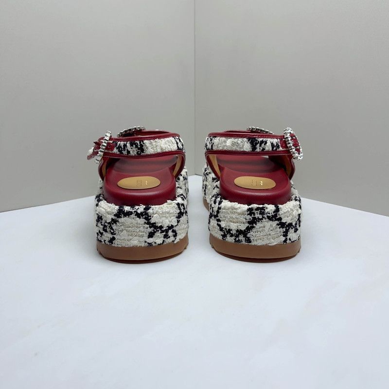 Gucci Gucci GG Tweed Waterproof Platform Sandals - Size US 7.5 / EU 40-41 - 3 Thumbnail