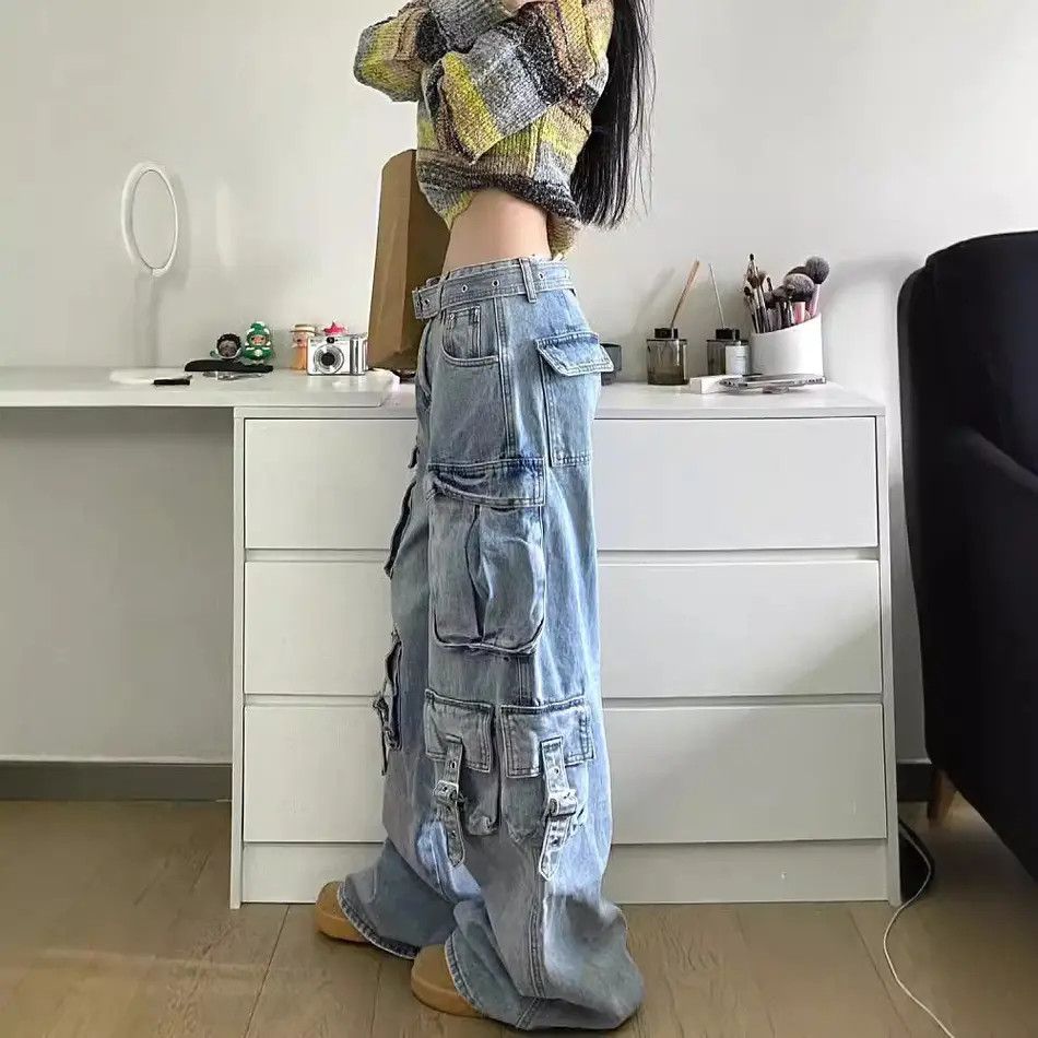 Japanese Brand × Jean Loose multi pocket workwear wide leg jeans Size US 32 / EU 48 - 4 Thumbnail
