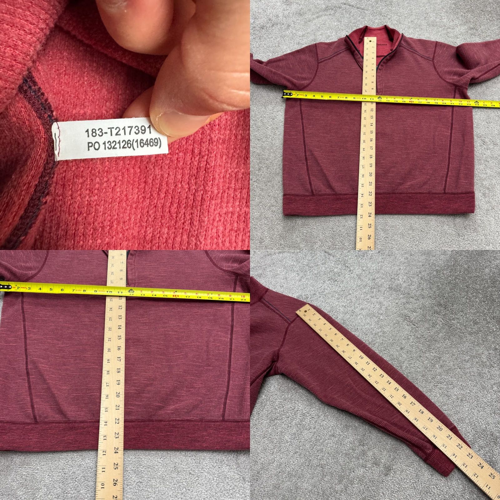 Tommy Bahama Tommy Bahama Sweatshirt 1/4 Zip Pullover Mens Large Marled Red Raglan Sleeve Knit Fleece Mock Neck Logo Size US L / EU 52-54 / 3 - 8 Thumbnail