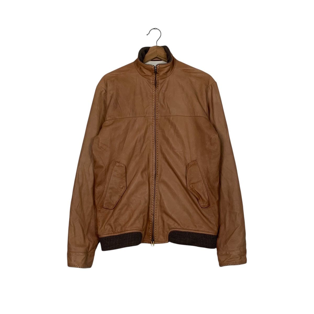 ADAM ET ROPE ADAM ET ROPE Lamb Leather Jacket #2720-C122 Size US XS / EU 42 / 0 - 1 Thumbnail