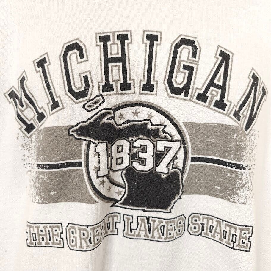 Gildan Michigan T Shirt Mens Size XL White The Great Lakes State Size US XL / EU 56 / 4 - 2 Thumbnail