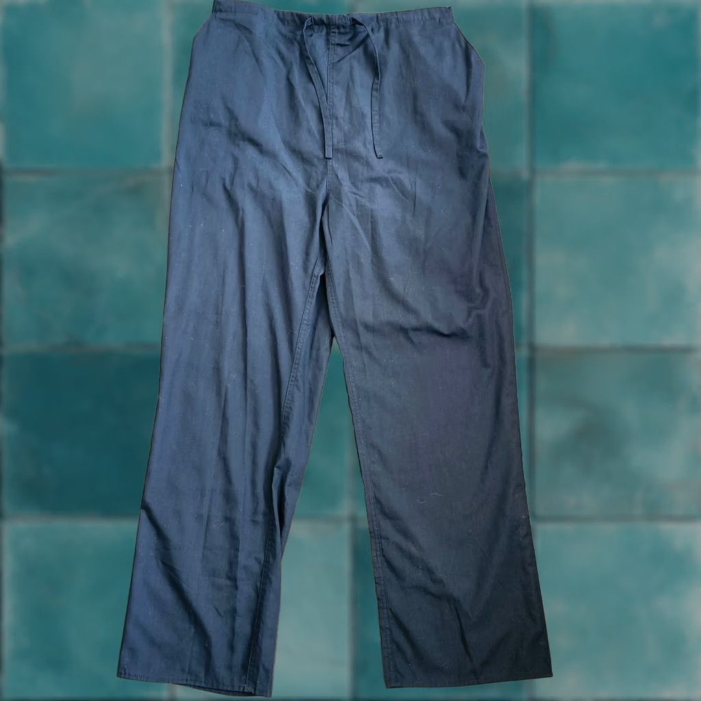 Vintage Natural Uniforms Navy Blue Medical Scrub Work Pants L Unisex Cotton Blend Solid Comfort Size US 33 - 1 Thumbnail