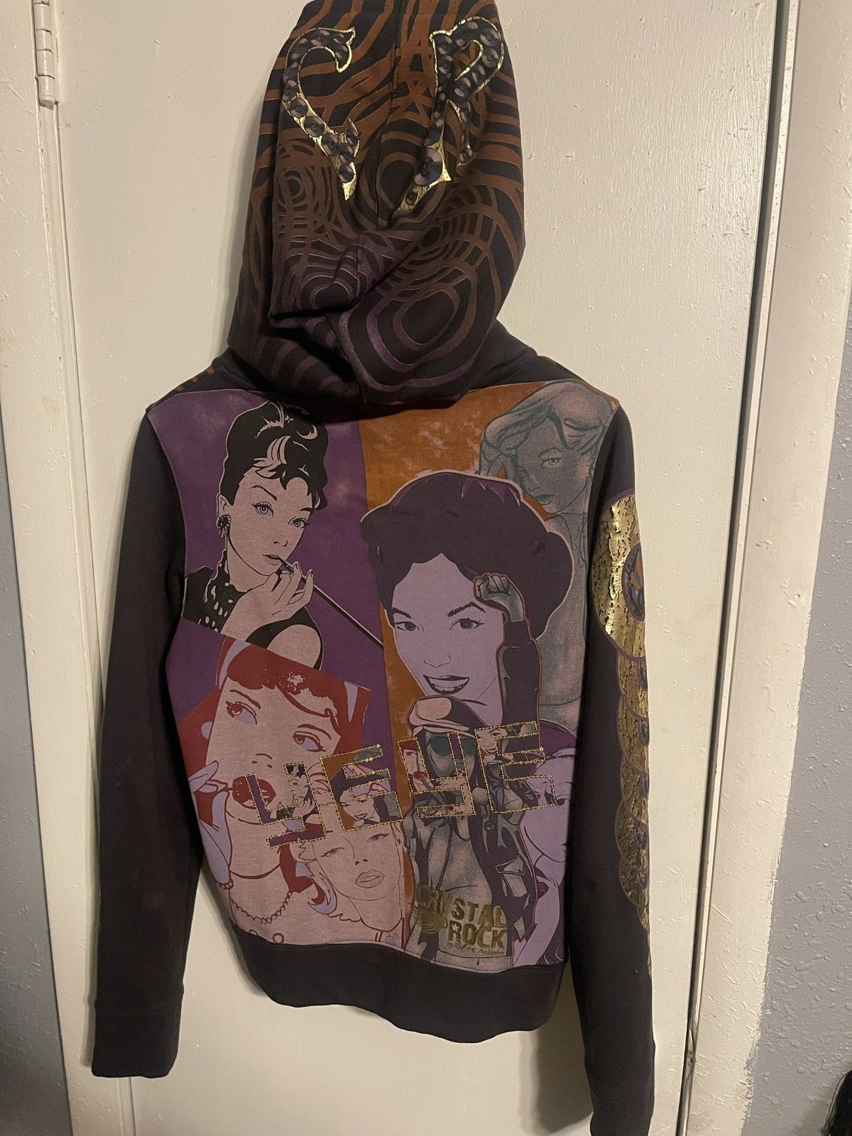 Christian Audigier Vintage Crystal Rock Hoodie Size M / US 6-8 / IT 42-44 - 6 Thumbnail