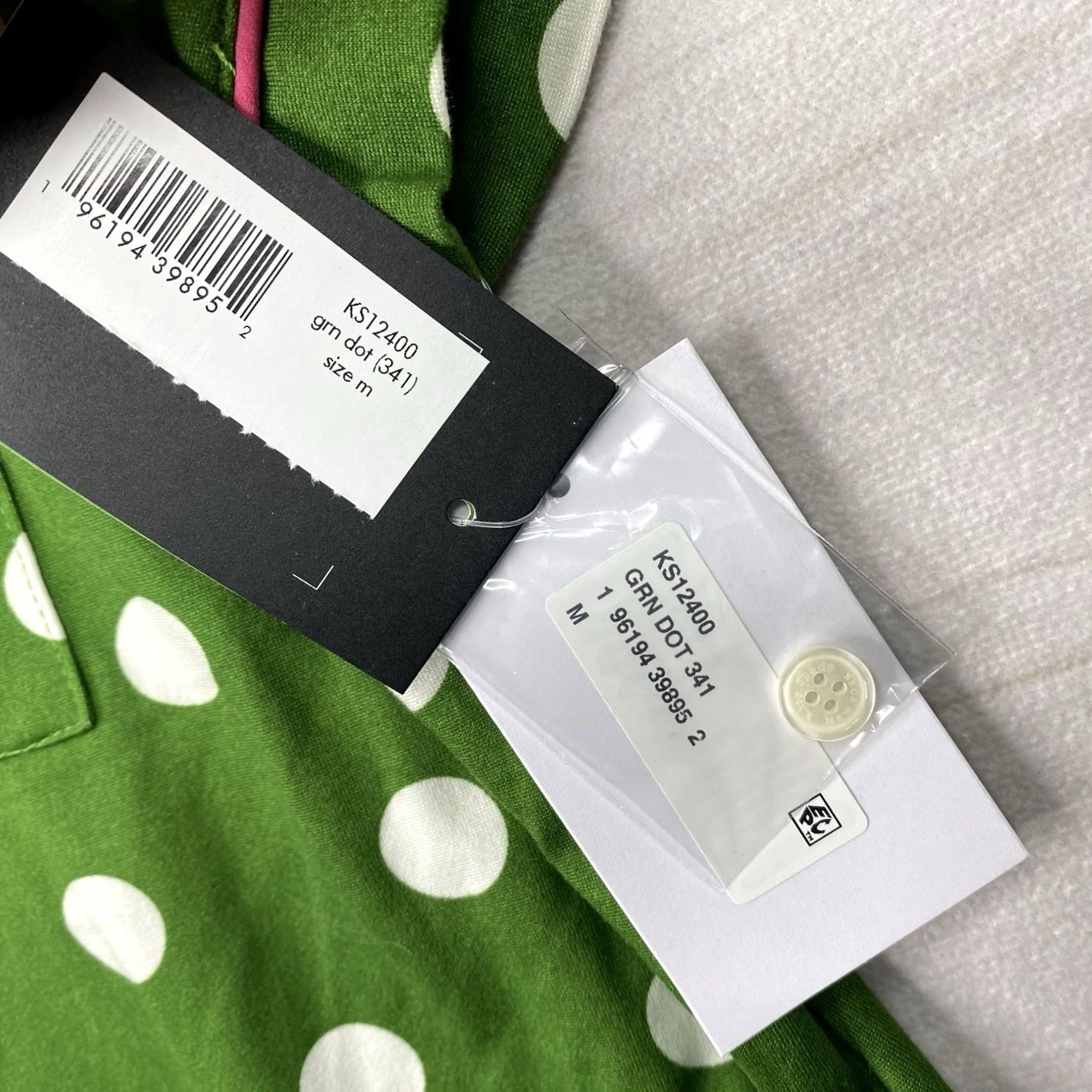 Vintage kate spade new york Womens Pajama Top Shirt M Green Polka Dot Button Up Short Sleeve NWT Size M / US 6-8 / IT 42-44 - 5 Thumbnail