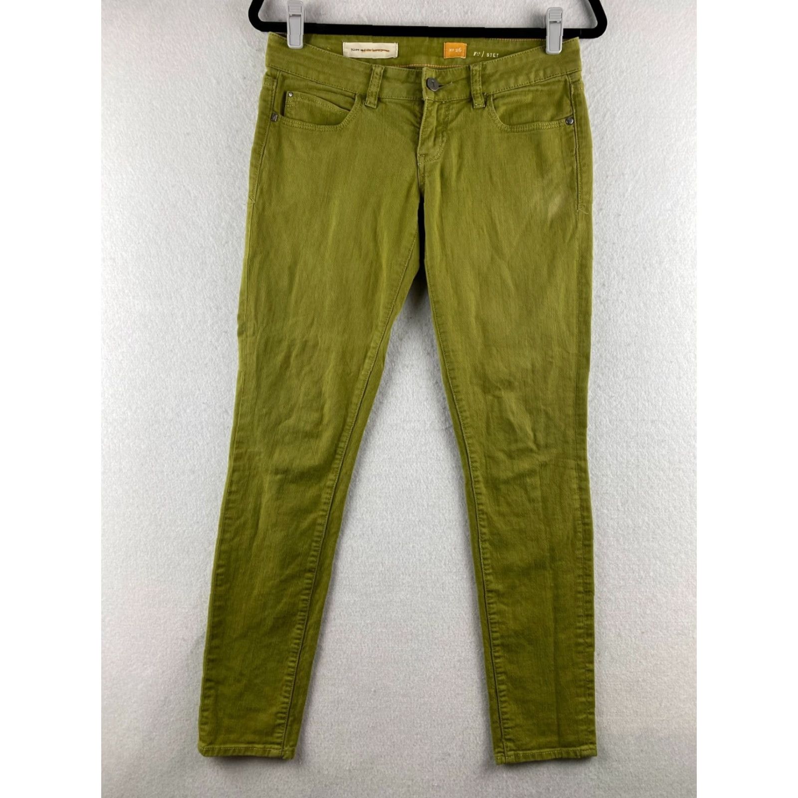 Vintage Pilcro and the Letterpress Jeans Womens 26 Green Stet Fit Skinny Stretch Denim Jeans Size 26" / US 2 / IT 38 - 2 Thumbnail
