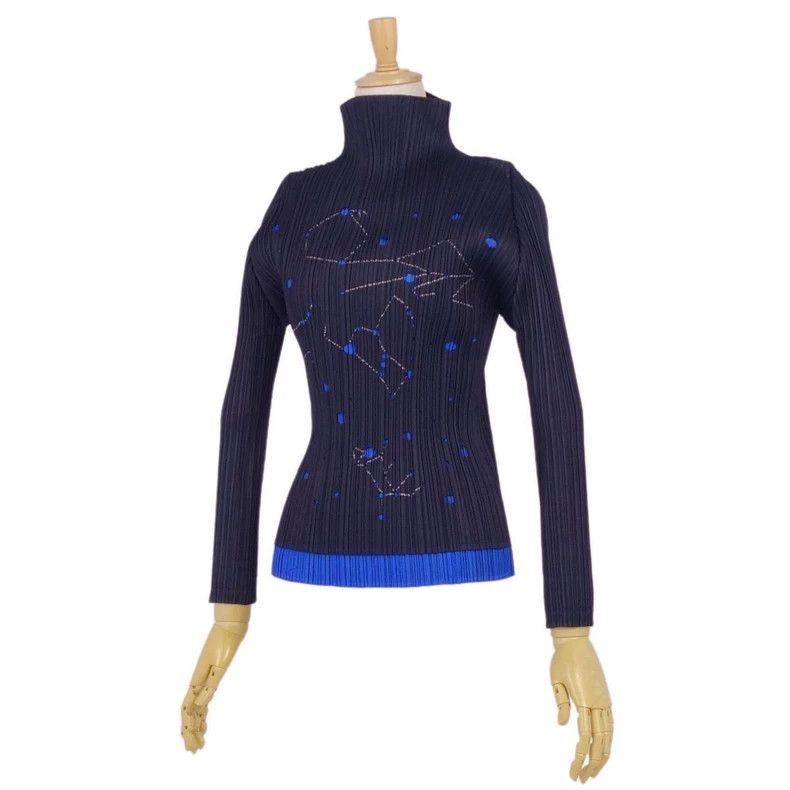 Issey Miyake Issey Miyake Blue constellation pleated long-sleeved shirt Size L / US 10 / IT 46 - 3 Thumbnail