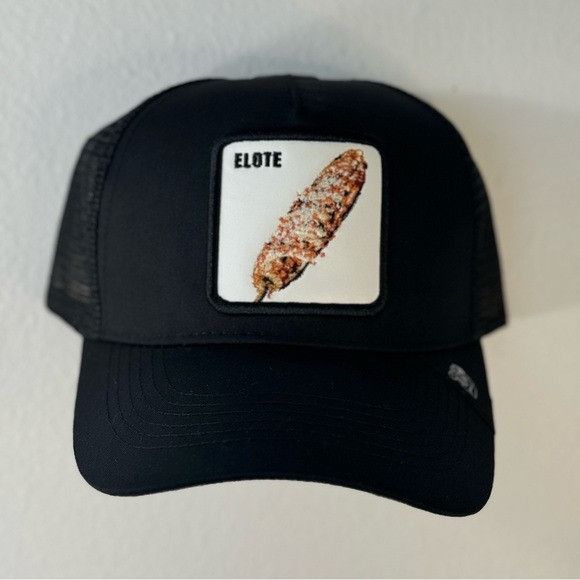 Designer NEW ELOTE PATCH BLACK TRUCKER MESH CAP HAT Size ONE SIZE - 4 Thumbnail
