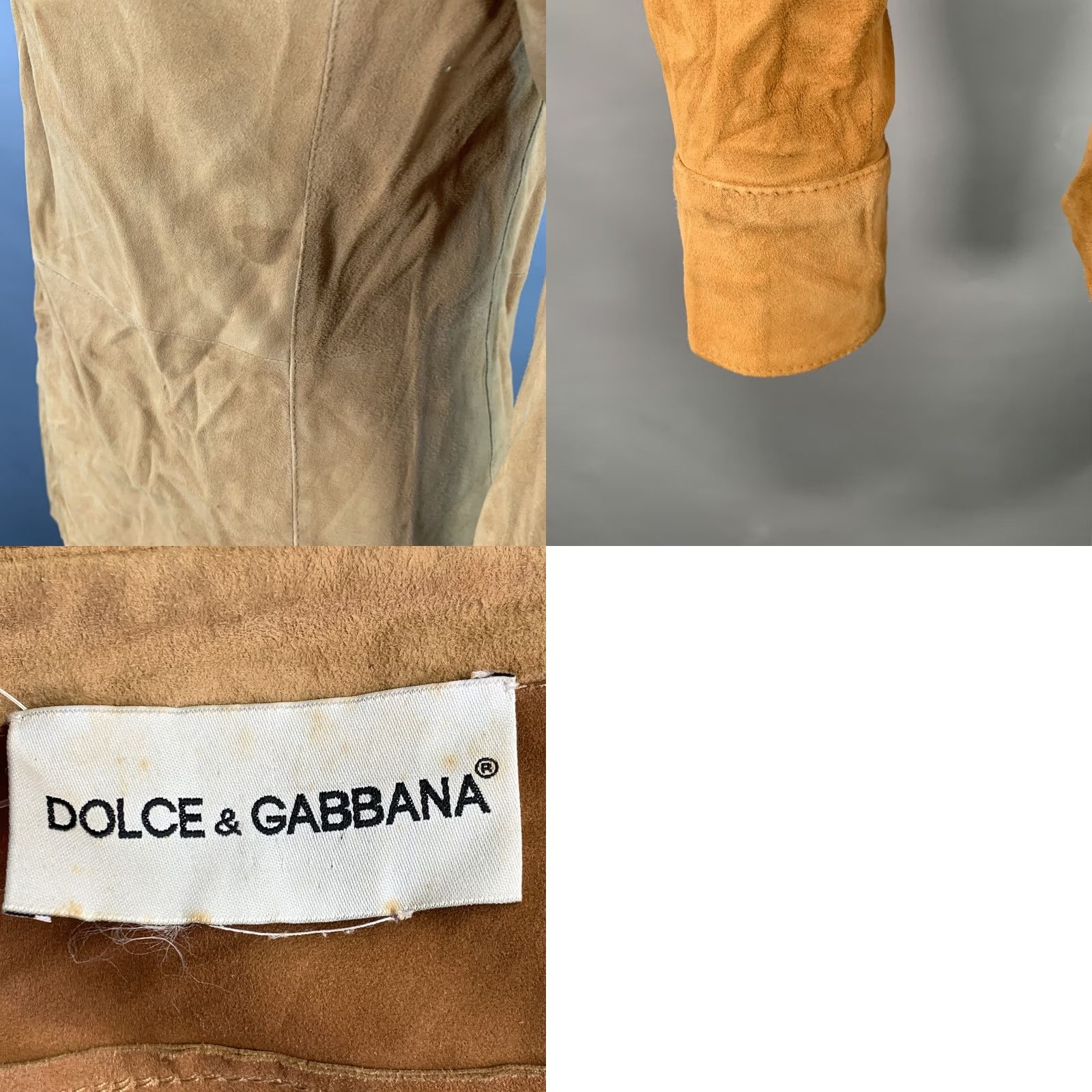 Dolce & Gabbana DOLCE & GABBANA XS Camel Suede Military Two Pockets Long Sleeve Shirt Mens Size US XS / EU 42 / 0 - 8 Thumbnail