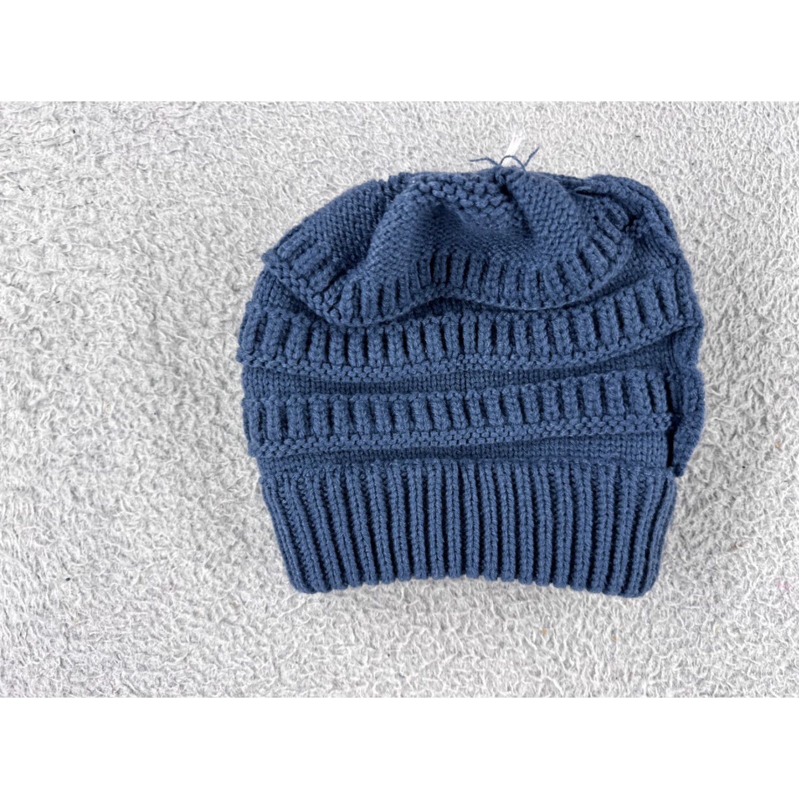 Vintage CC Beanie Womens One Size Blue Acrylic Solid Ski Embroidered Logo Adjustable Lined Size ONE SIZE - 4 Thumbnail