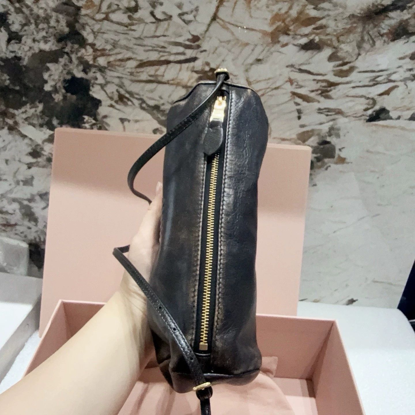Miu Miu MIU MIU Distressed Leather Pencil Case Bag Hot Near Mint Size ONE SIZE - 4 Thumbnail