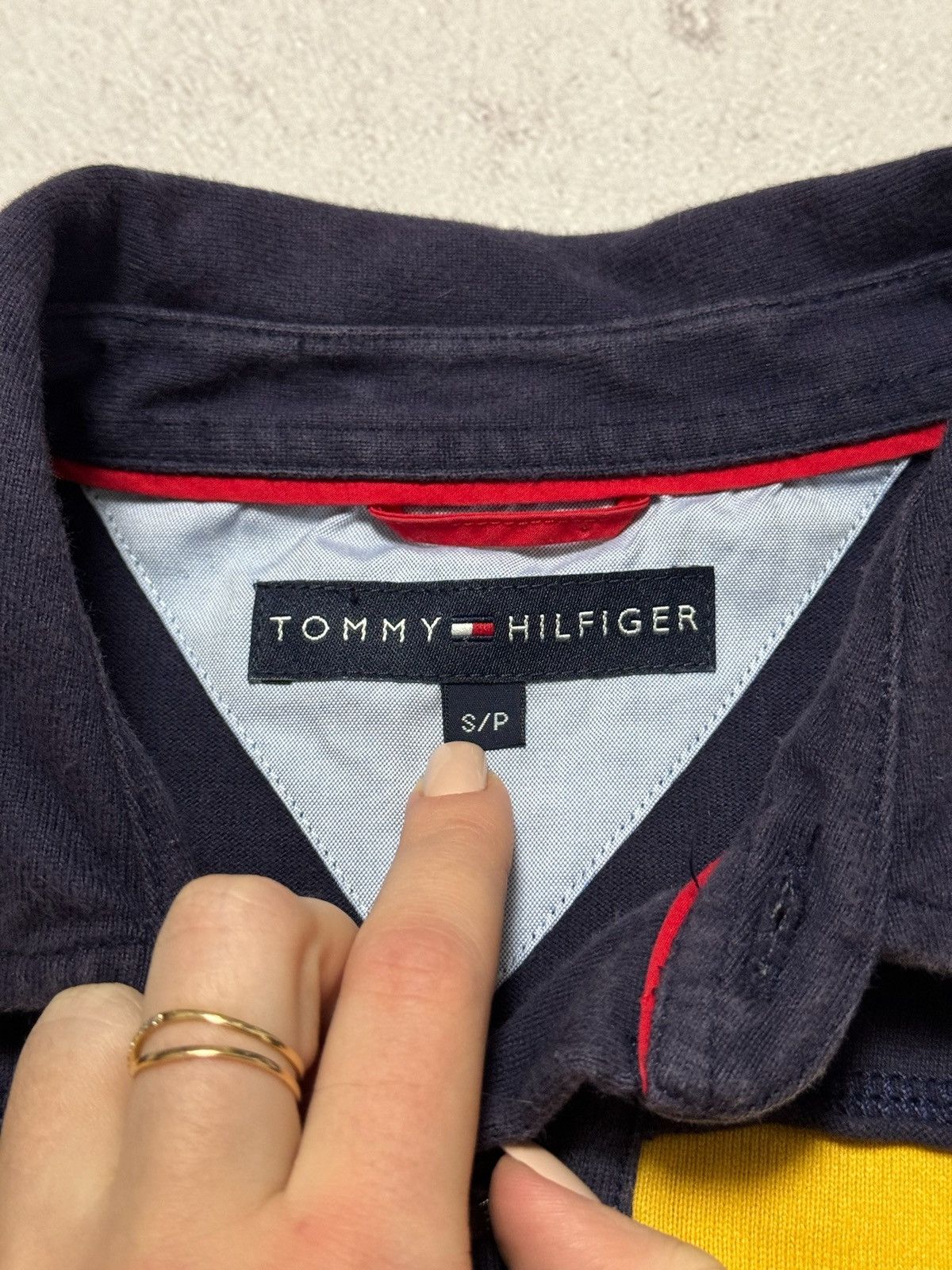 Tommy Hilfiger × Vintage Vintage Tommy Hilfiger Rugby Striped Sweatshirt Y2K 90s Size US S / EU 44-46 / 1 - 7 Thumbnail