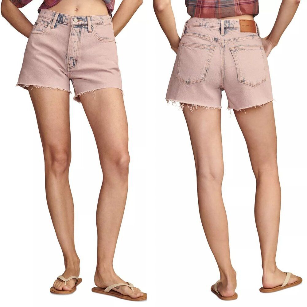 Lucky Brand NWT New Lucky Brand Cut-Hem High-Rise Denim Mom Shorts Size Size 24" / US 00 / IT 34 - 1 Thumbnail