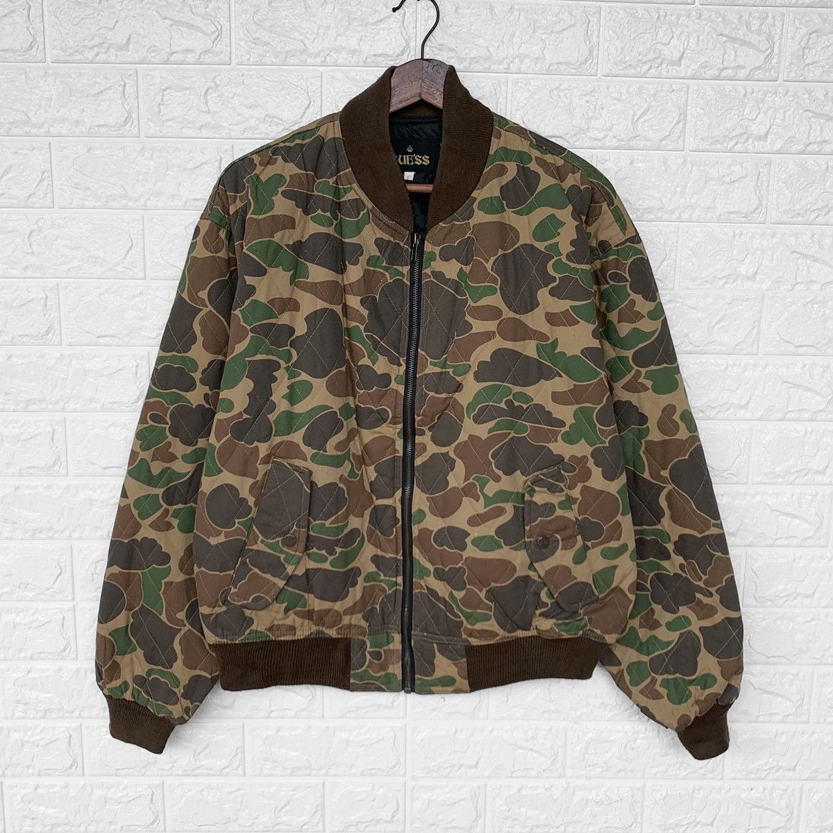 Vintage Vintage Cuess Camo Bomber Jacket Size US L / EU 52-54 / 3 - 1 Thumbnail