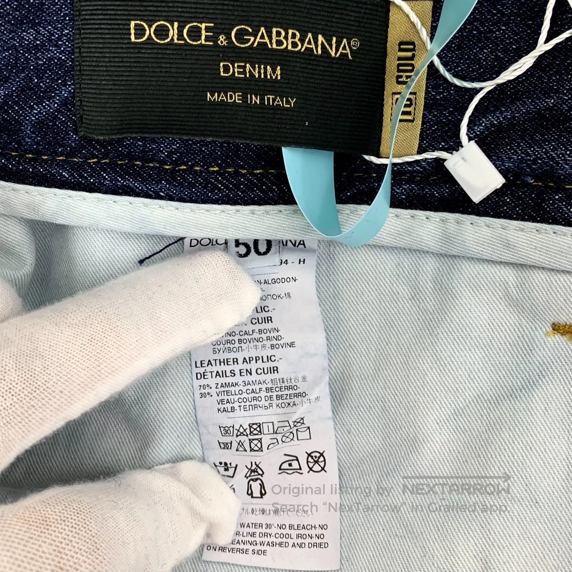 Dolce & Gabbana Dolce Gabbana Dark blue washed distressed design cotton ca Size US 34 / EU 50 - 7 Thumbnail