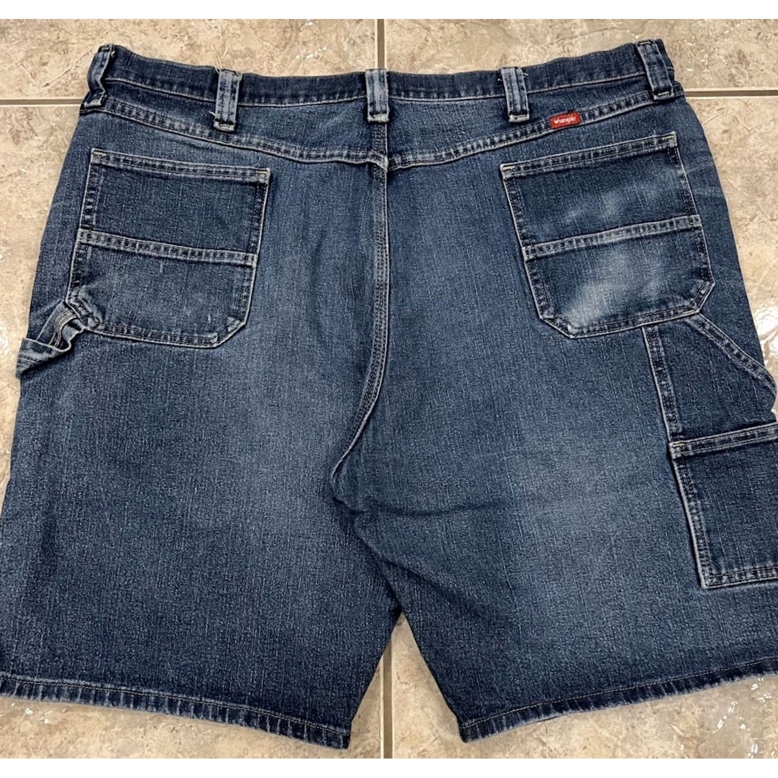 Wrangler Mens 42 Wrangler Denim Carpenter 11" Stretch Shorts Distressed Blue Dad Size US 42 / EU 58 - 2 Thumbnail