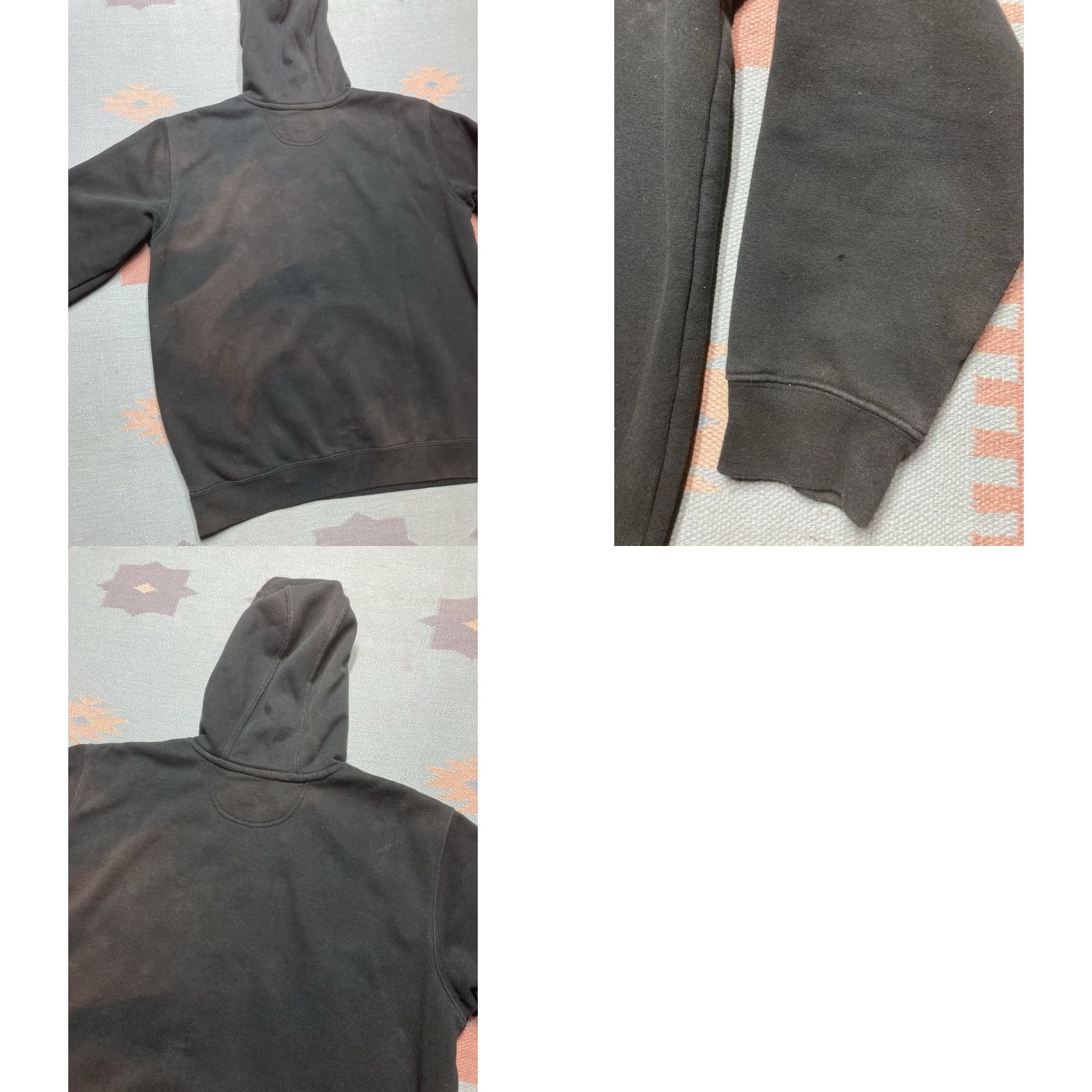 Carhartt Carhartt Hoodie Sweatshirt K288 Black Distressed Faded Loose Fit Large Mens Size US L / EU 52-54 / 3 - 8 Thumbnail